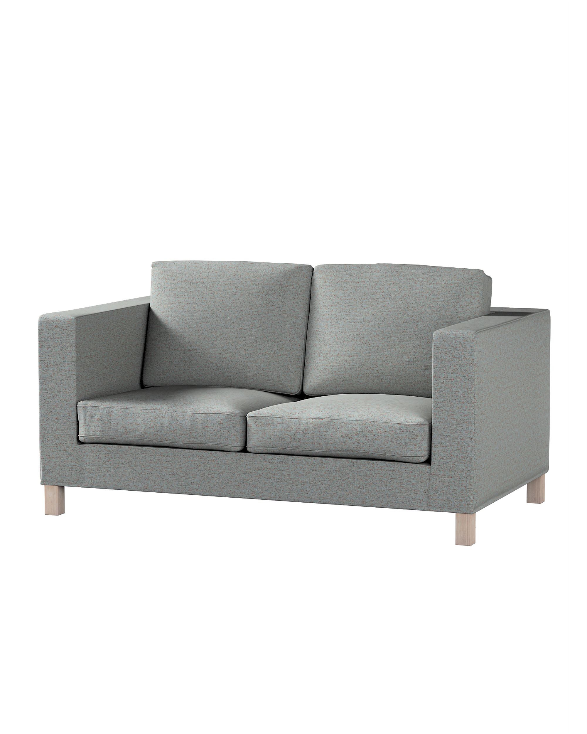 Bezug für Karlanda 2-Sitzer Sofa nicht ausklappbar, kurz Farbe blau Stoff strukturiert