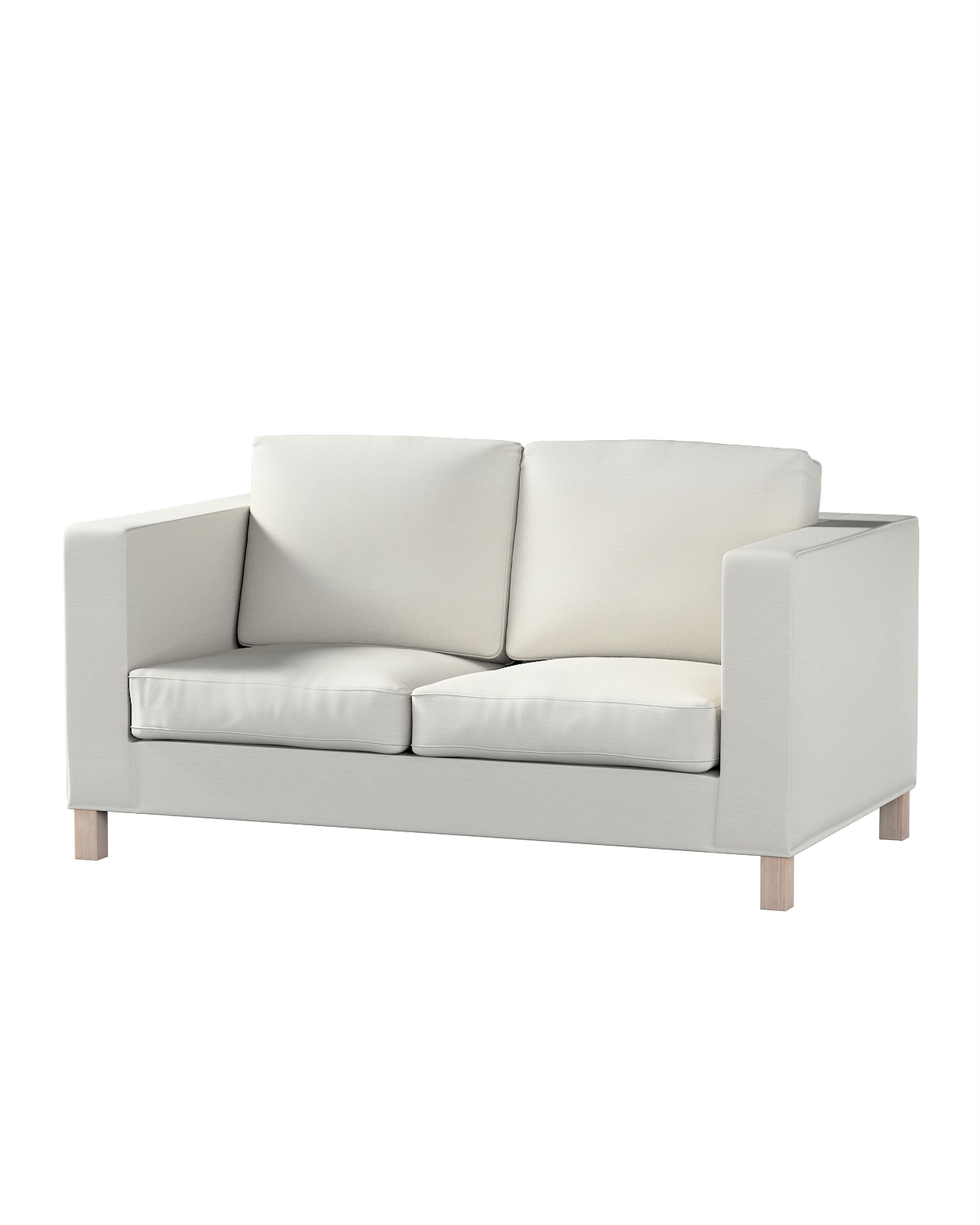 Bezug für Karlanda 2-Sitzer Sofa nicht ausklappbar, kurz Farbe grau Stoff glänzend, strukturiert, samt
