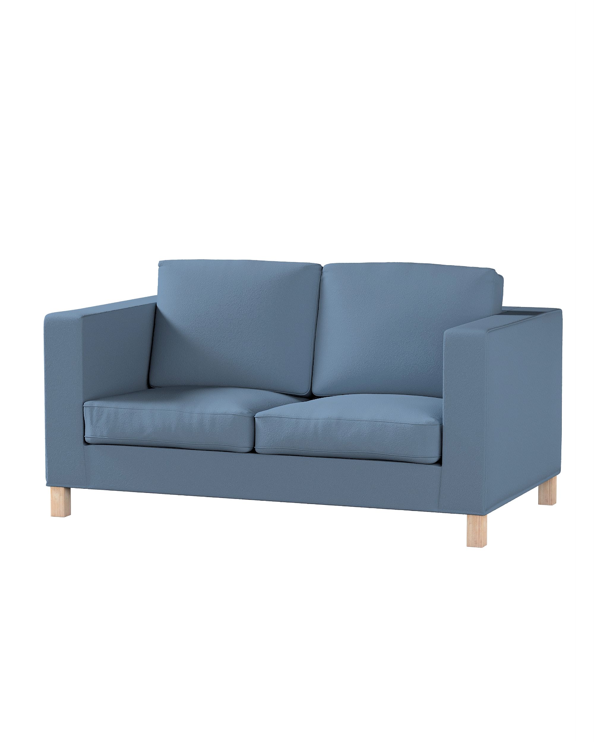 Bezug für Karlanda 2-Sitzer Sofa nicht ausklappbar, kurz Farbe blau Stoff strukturiert