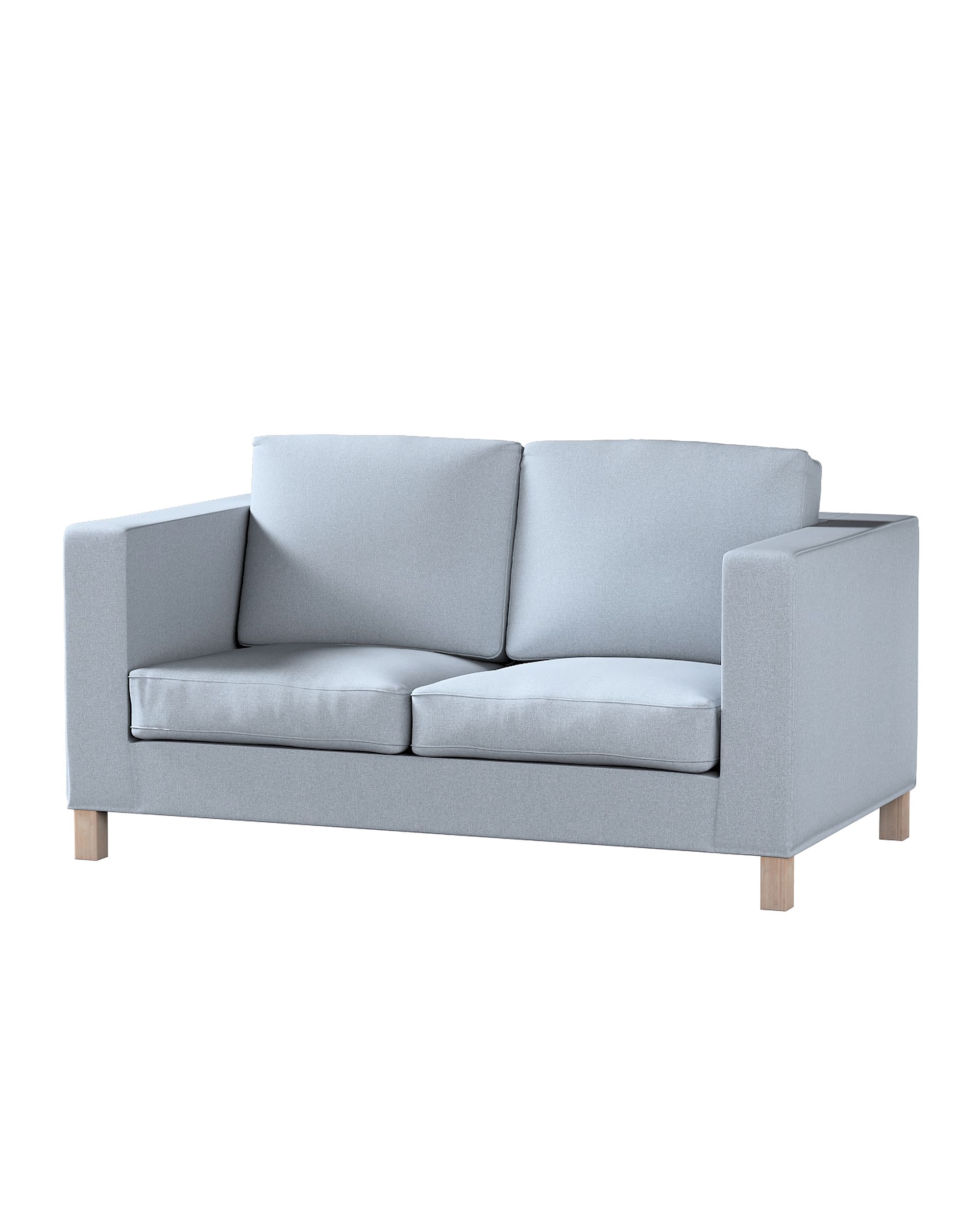 Bezug für Karlanda 2-Sitzer Sofa nicht ausklappbar, kurz Farbe blau Stoff strukturiert