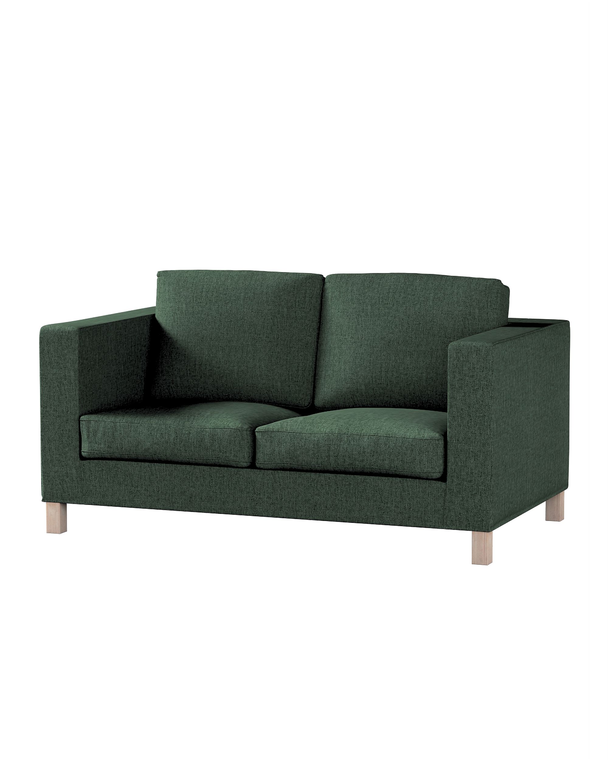 Bezug für Karlanda 2-Sitzer Sofa nicht ausklappbar, kurz Farbe grün Stoff strukturiert