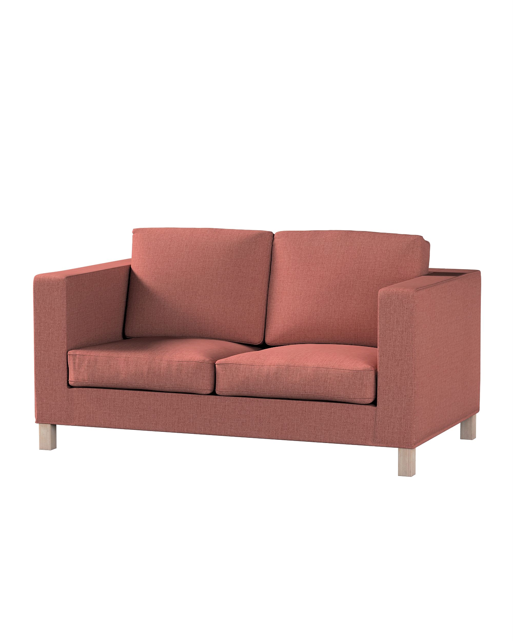 Bezug für Karlanda 2-Sitzer Sofa nicht ausklappbar, kurz Farbe braun Stoff strukturiert