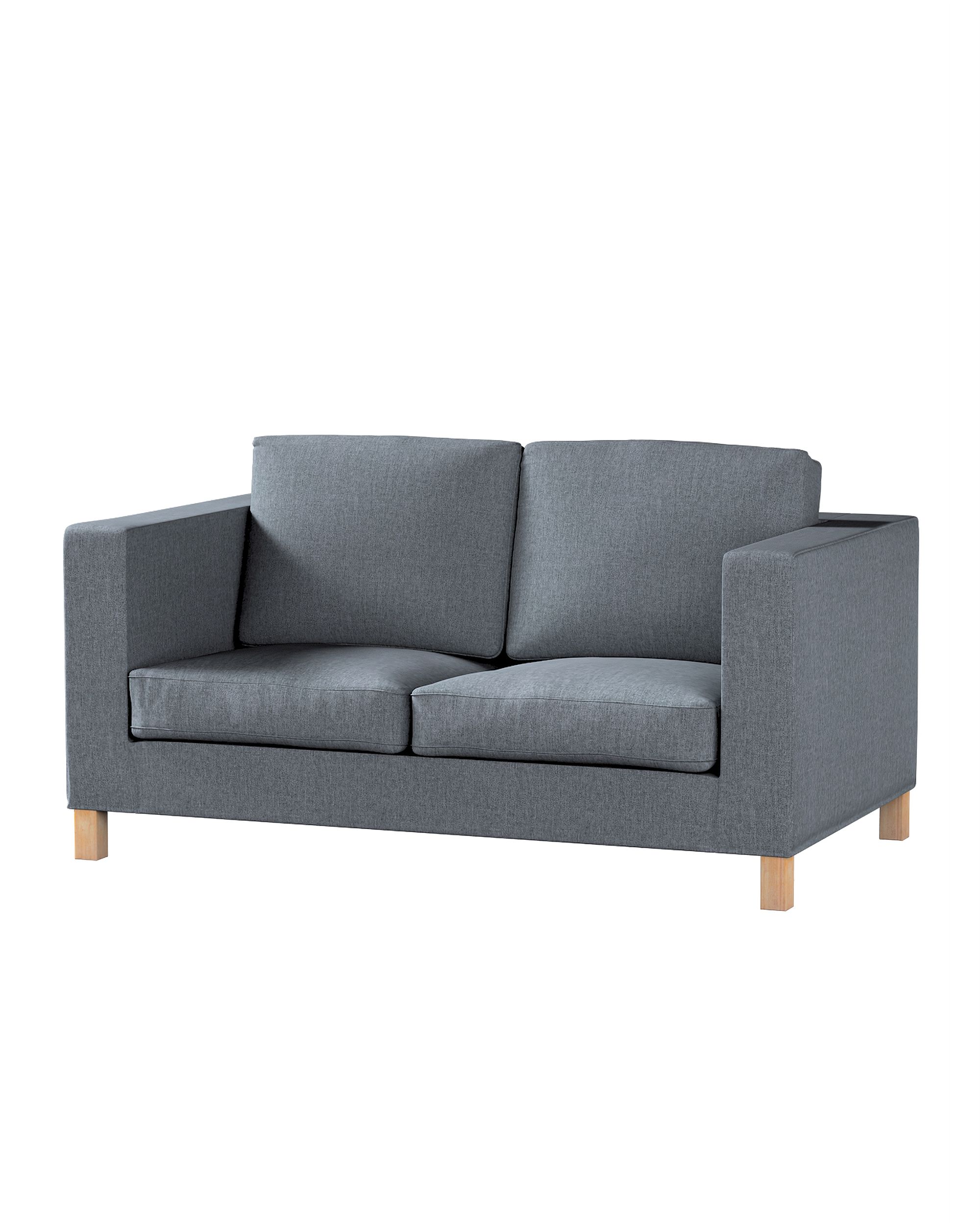 Bezug für Karlanda 2-Sitzer Sofa nicht ausklappbar, kurz Farbe grau Stoff strukturiert