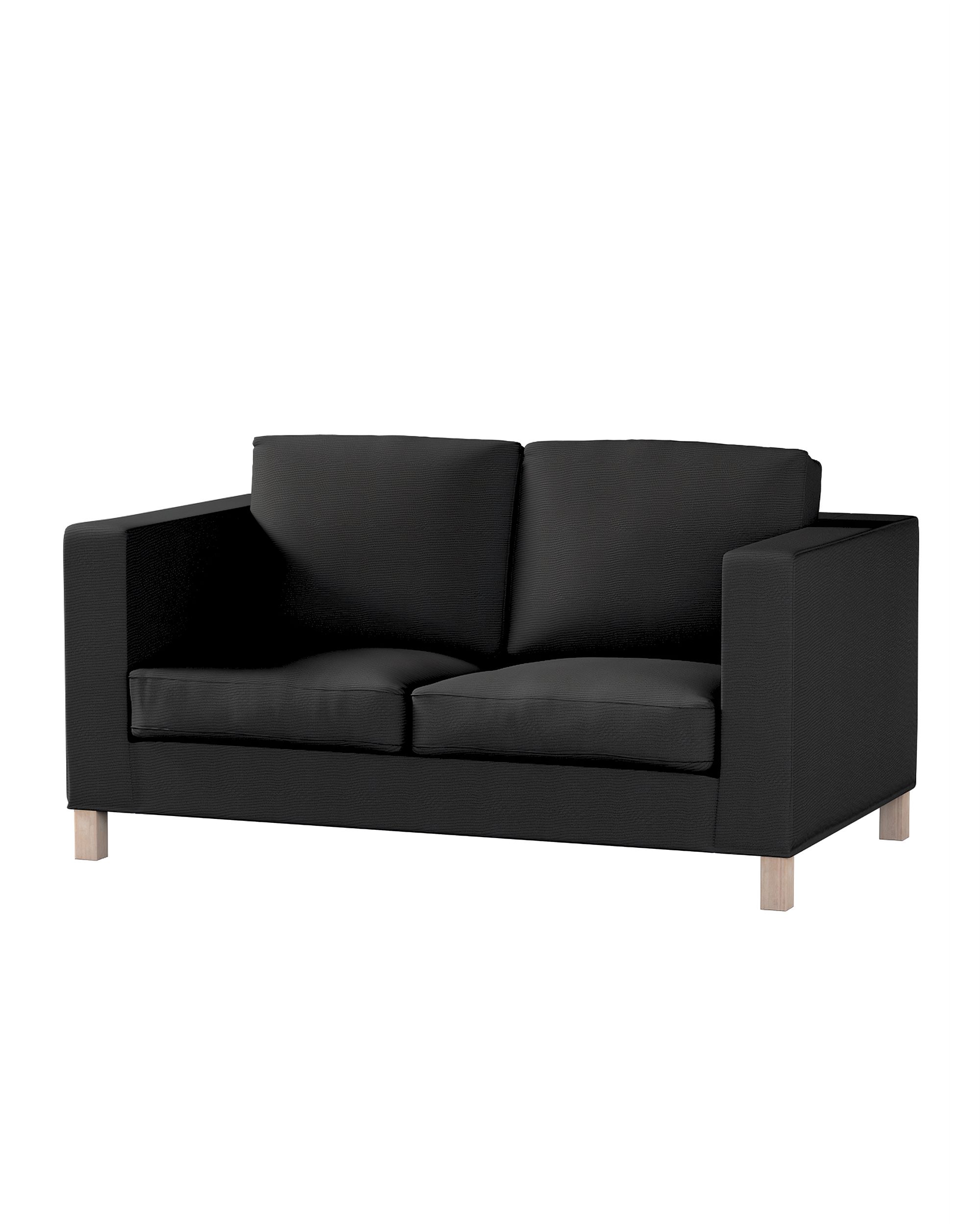 Bezug für Karlanda 2-Sitzer Sofa nicht ausklappbar, kurz Farbe schwarz Stoff strukturiert