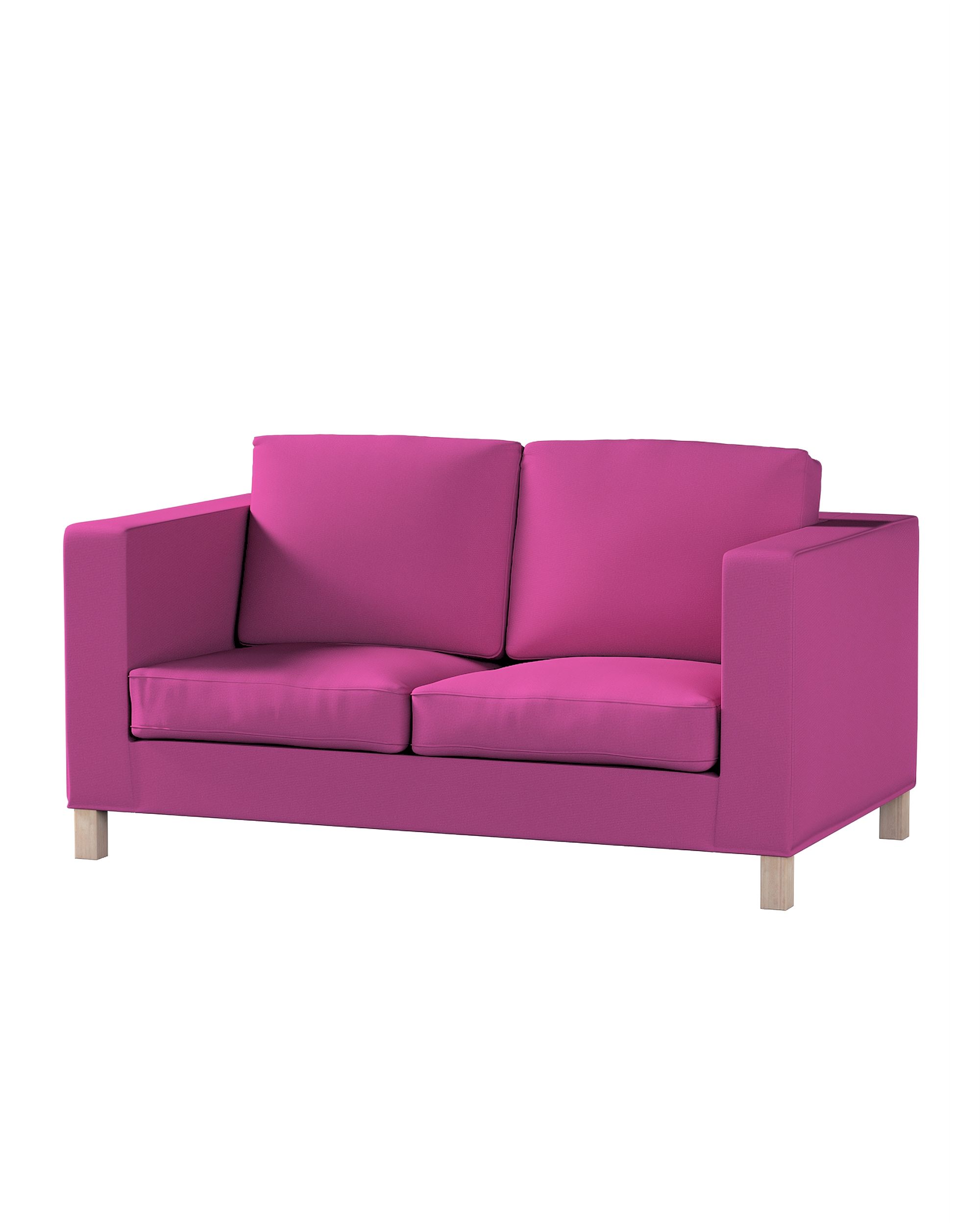 Bezug für Karlanda 2-Sitzer Sofa nicht ausklappbar, kurz Farbe rosa Stoff strukturiert
