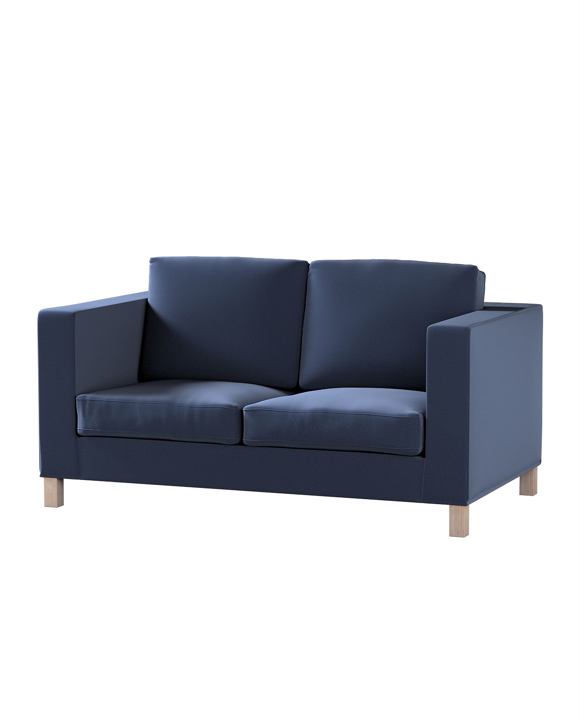 Bezug für Karlanda 2-Sitzer Sofa nicht ausklappbar, kurz Farbe dunkelblau Stoff samt