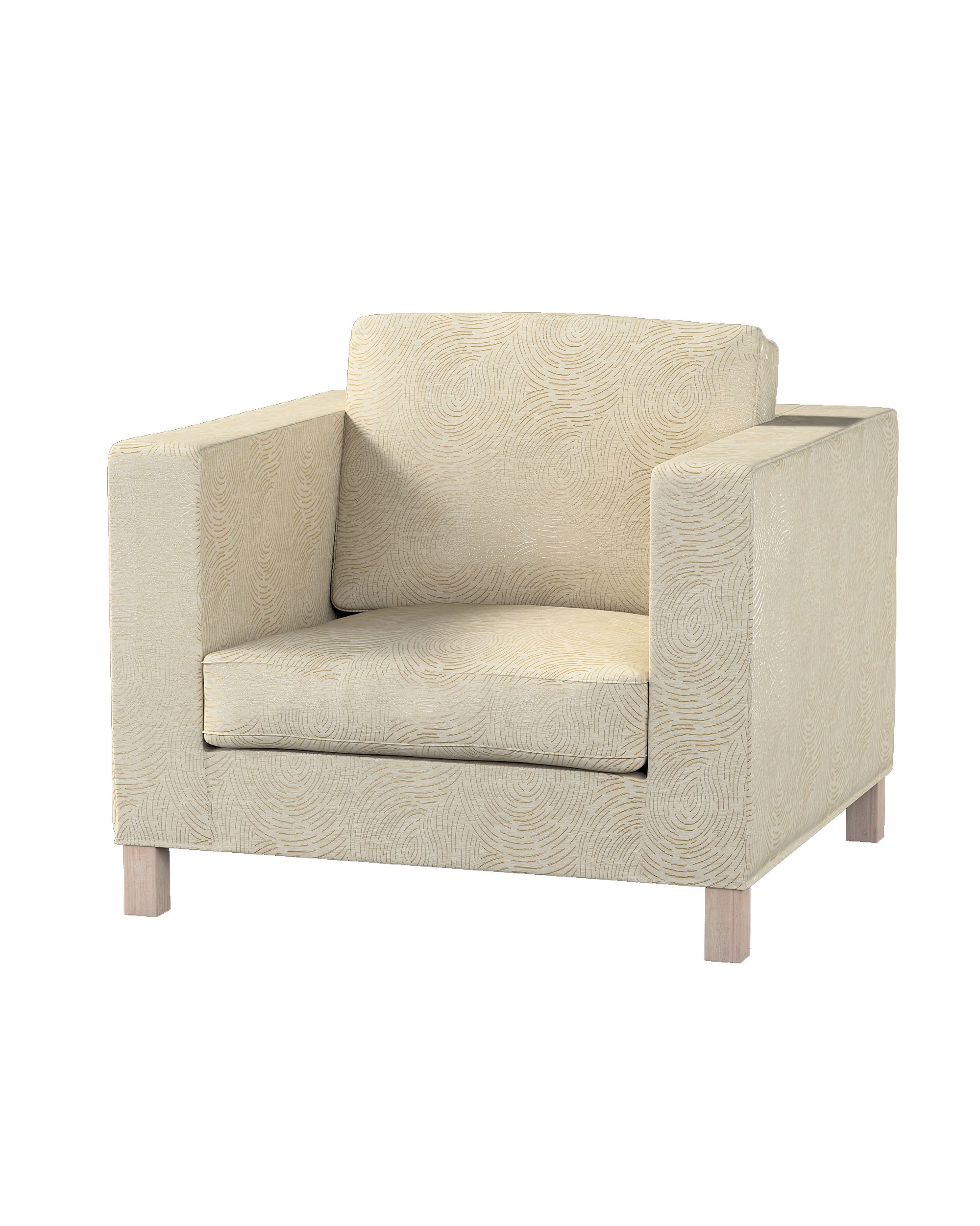 Bezug für Karlanda Sessel, kurz Farbe beige Stoff glänzend, strukturiert, gemustert
