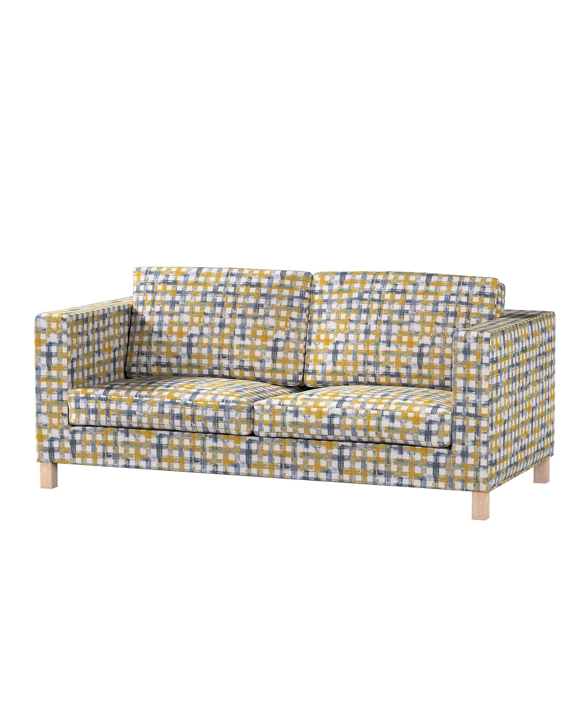 Bezug für Karlanda Schlafsofa, kurz Farbe blau Stoff strukturiert, gemustert