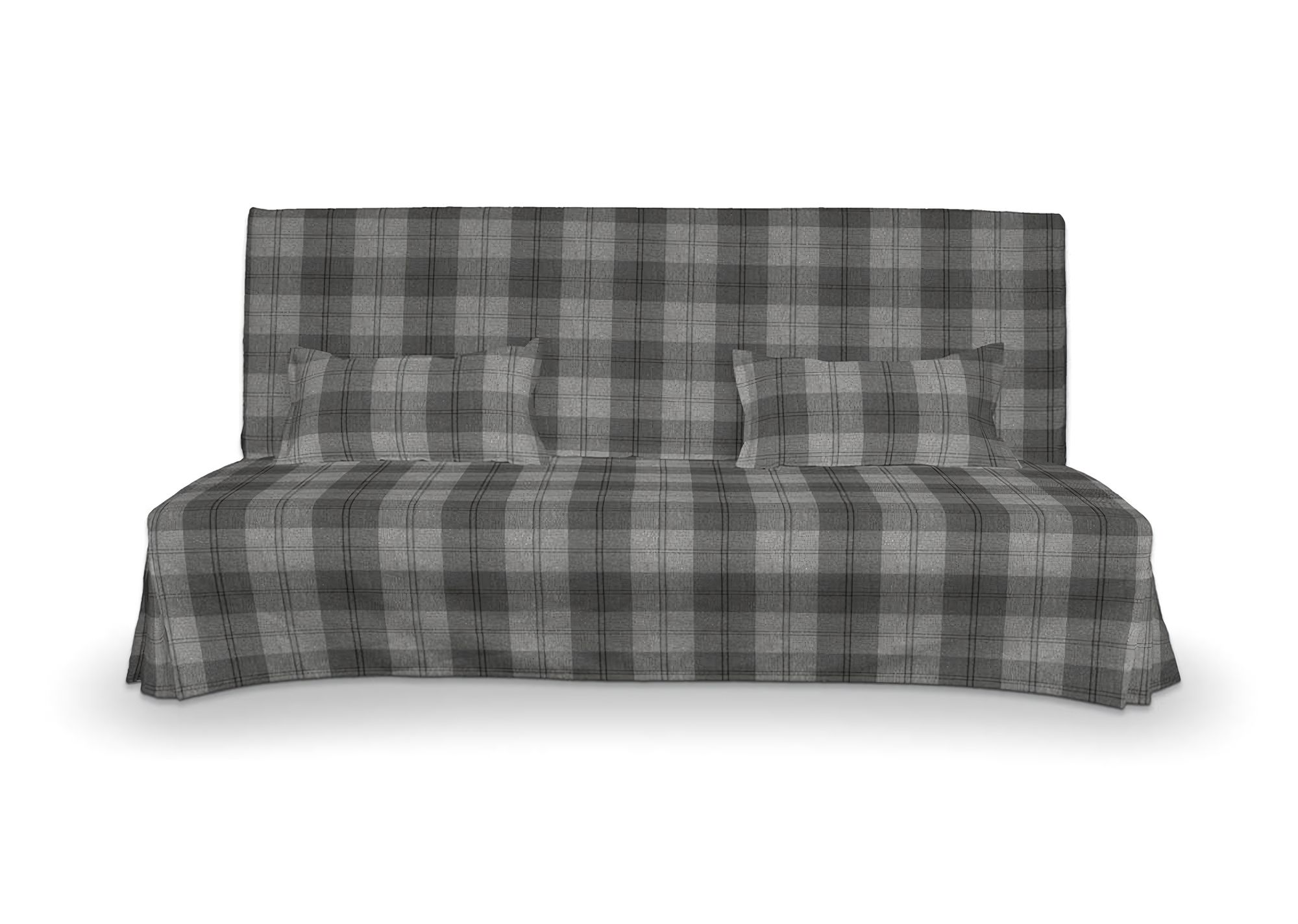Bezug für Beddinge Sofa, lang mit zwei Kissenhüllen Farbe grau Stoff strukturiert, gemustert