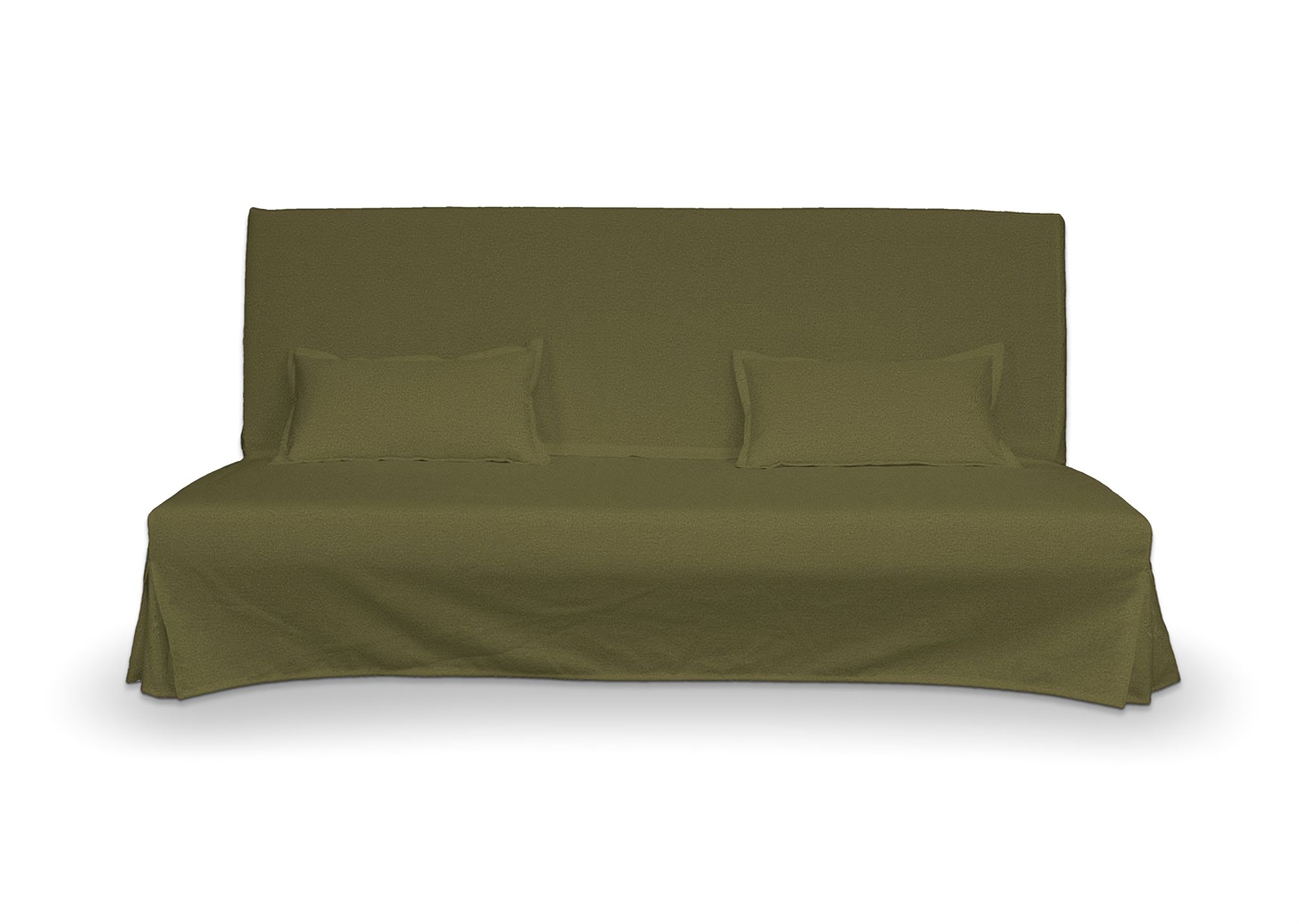 Bezug für Beddinge Sofa, lang mit zwei Kissenhüllen Farbe grün Stoff strukturiert