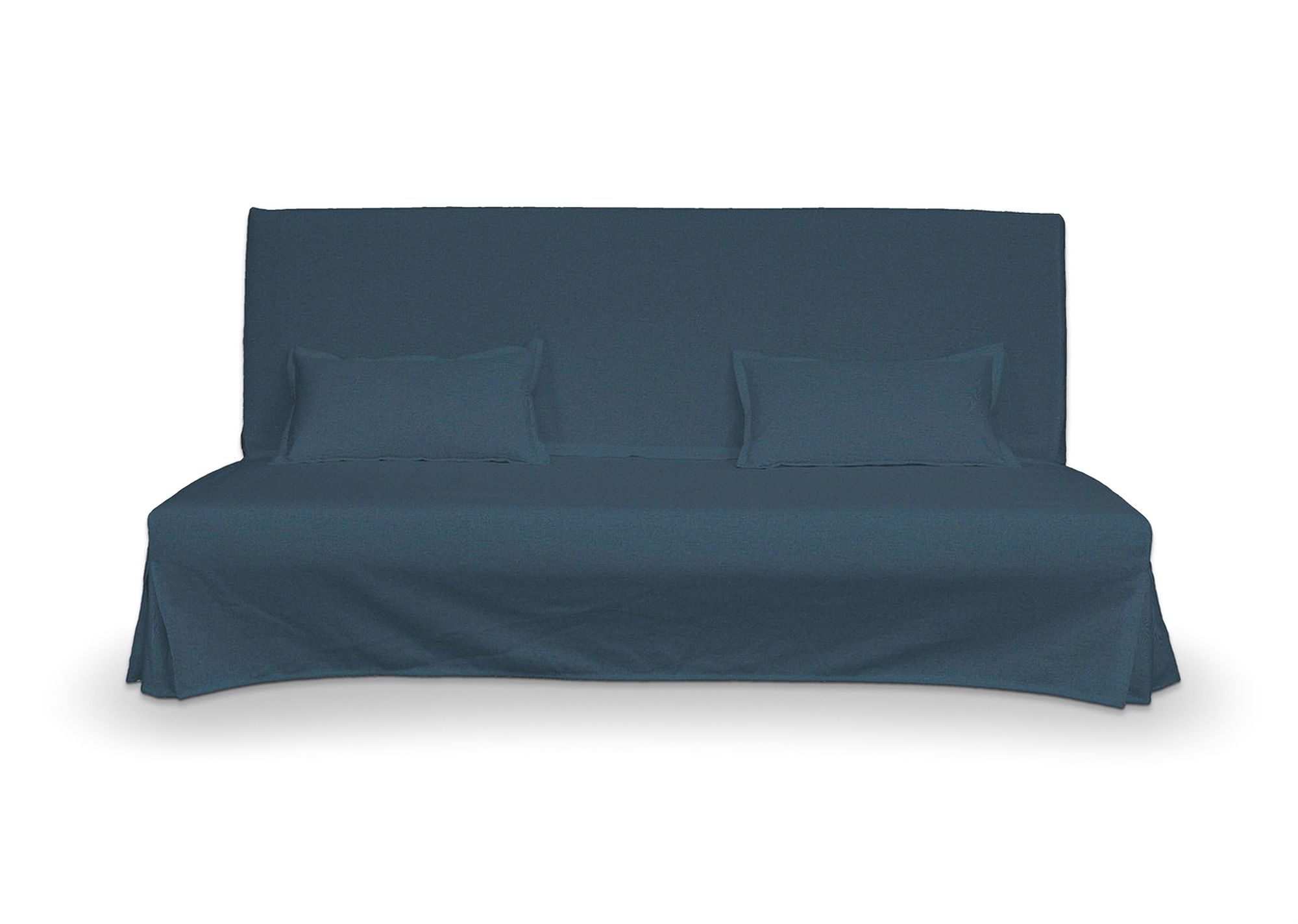 Bezug für Beddinge Sofa, lang mit zwei Kissenhüllen Farbe blau Stoff strukturiert