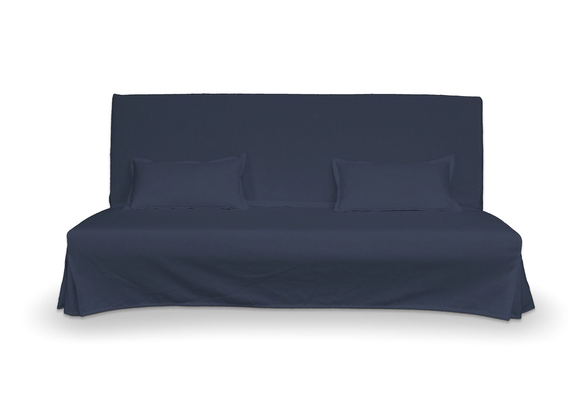 Bezug für Beddinge Sofa, lang mit zwei Kissenhüllen Farbe dunkelblau Stoff samt