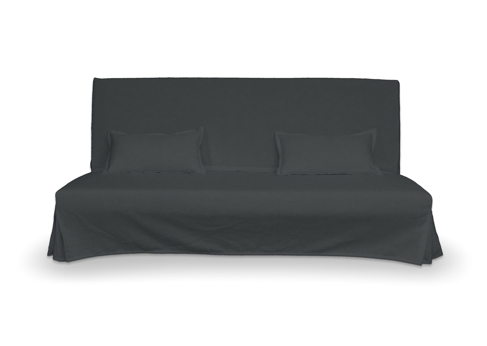Bezug für Beddinge Sofa, lang mit zwei Kissenhüllen Farbe grau Stoff samt
