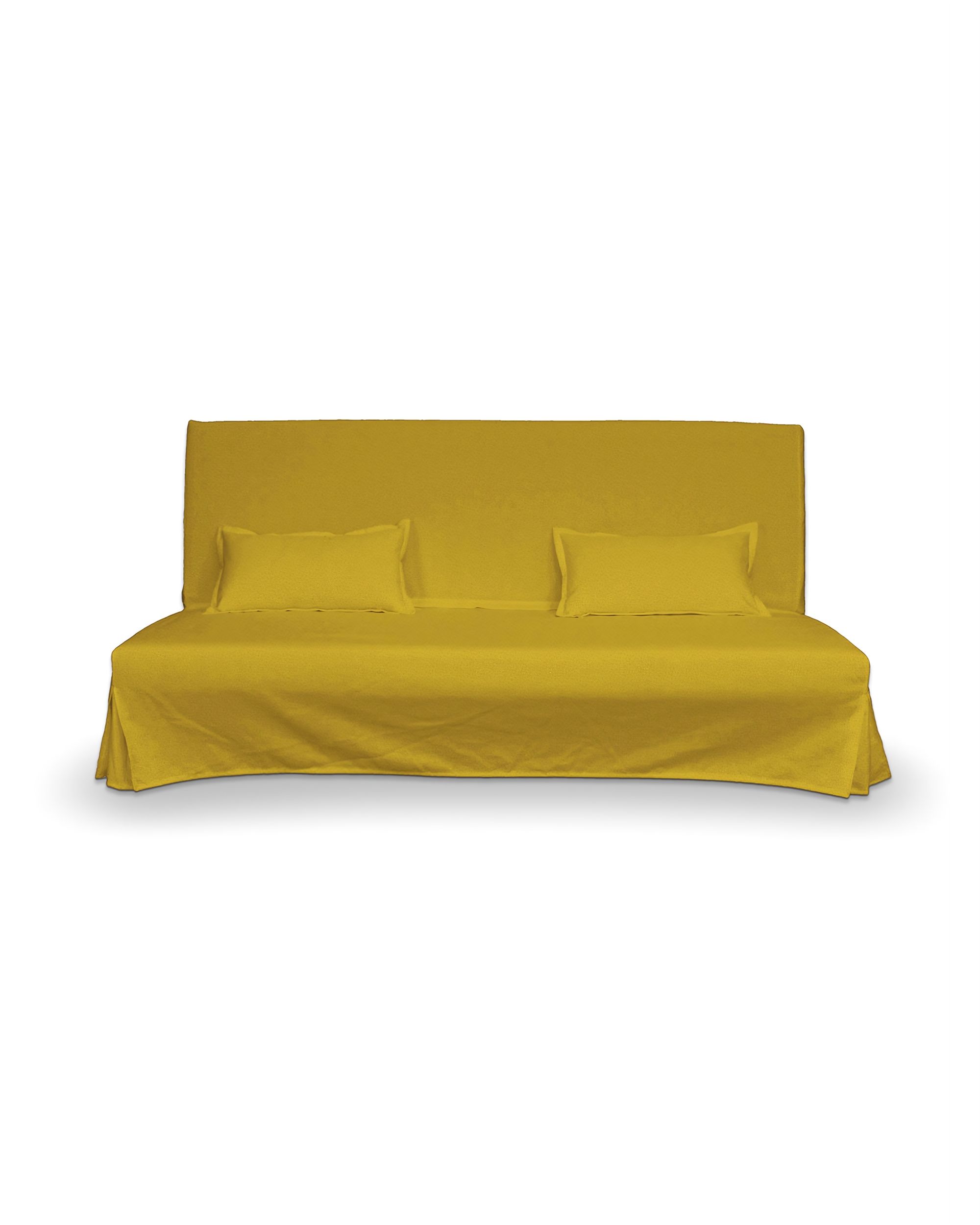 Bezug für Beddinge Sofa, lang mit zwei Kissenhüllen Farbe gelb Stoff samt
