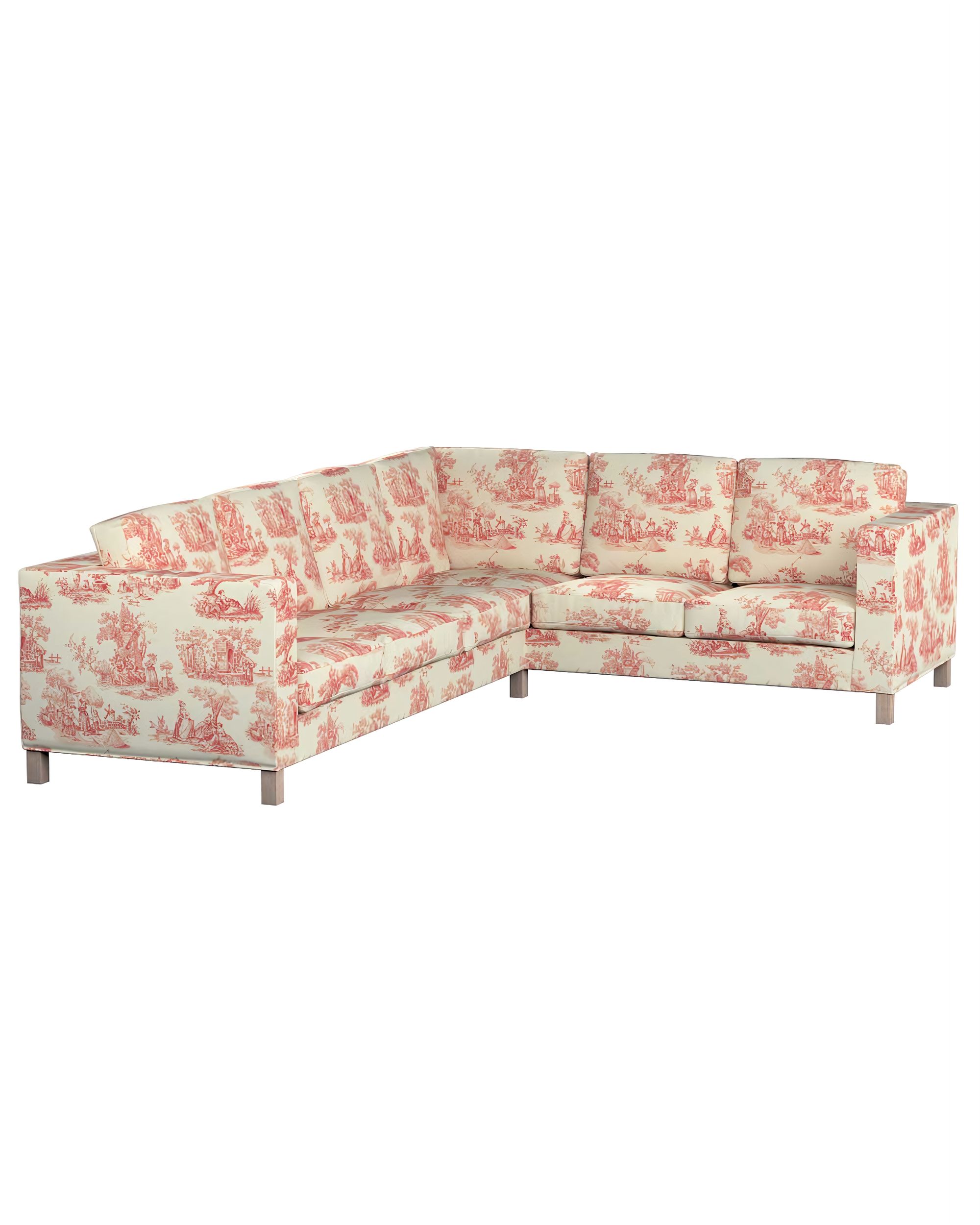 Bezug für Karlanda Sofa Ecke links Farbe rot Stoff gemustert