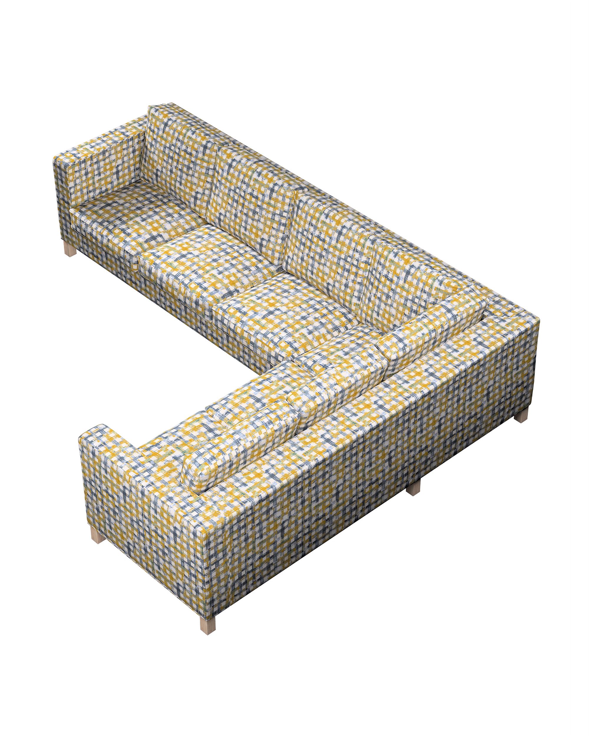 Bezug für Karlanda Sofa Ecke links Farbe blau Stoff strukturiert, gemustert (hover)