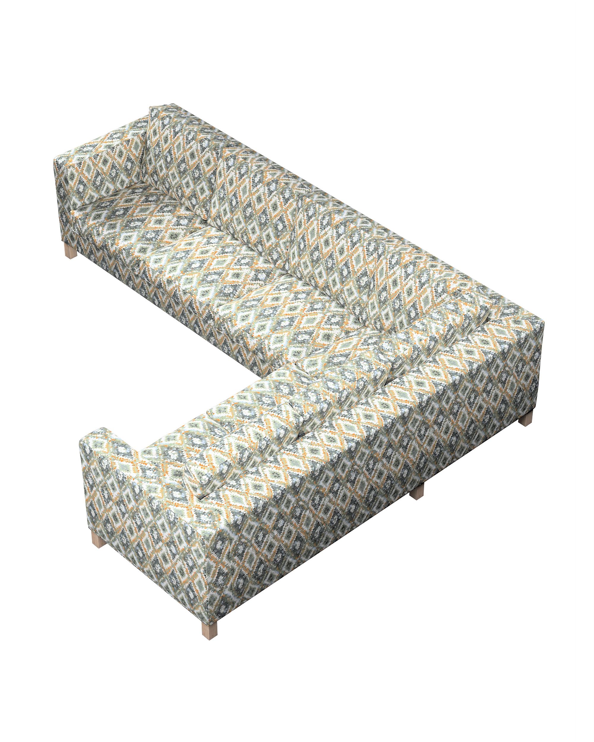 Bezug für Karlanda Sofa Ecke links Farbe blau Stoff strukturiert, gemustert (hover)