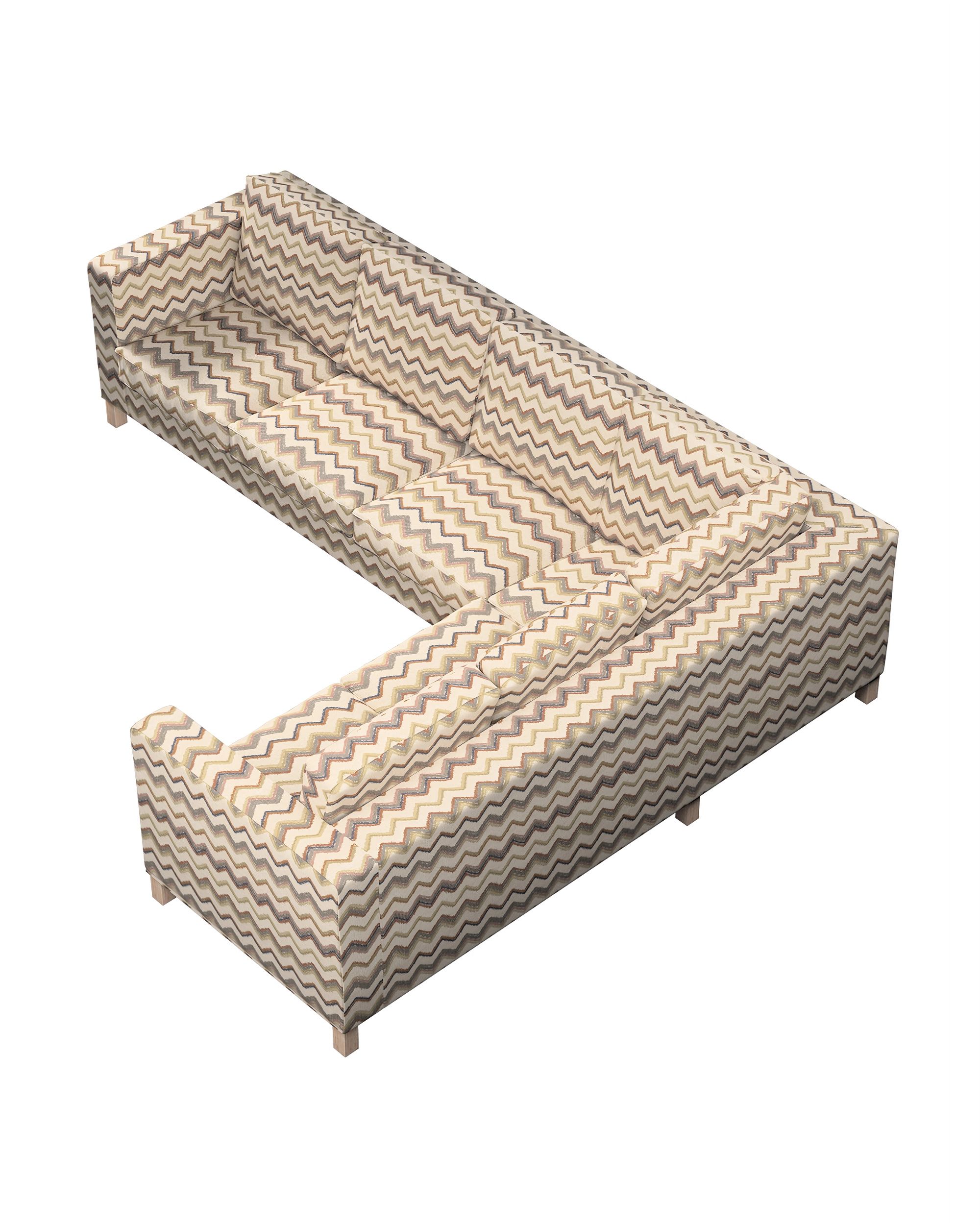 Bezug für Karlanda Sofa Ecke links Farbe beige Stoff strukturiert, gemustert (hover)