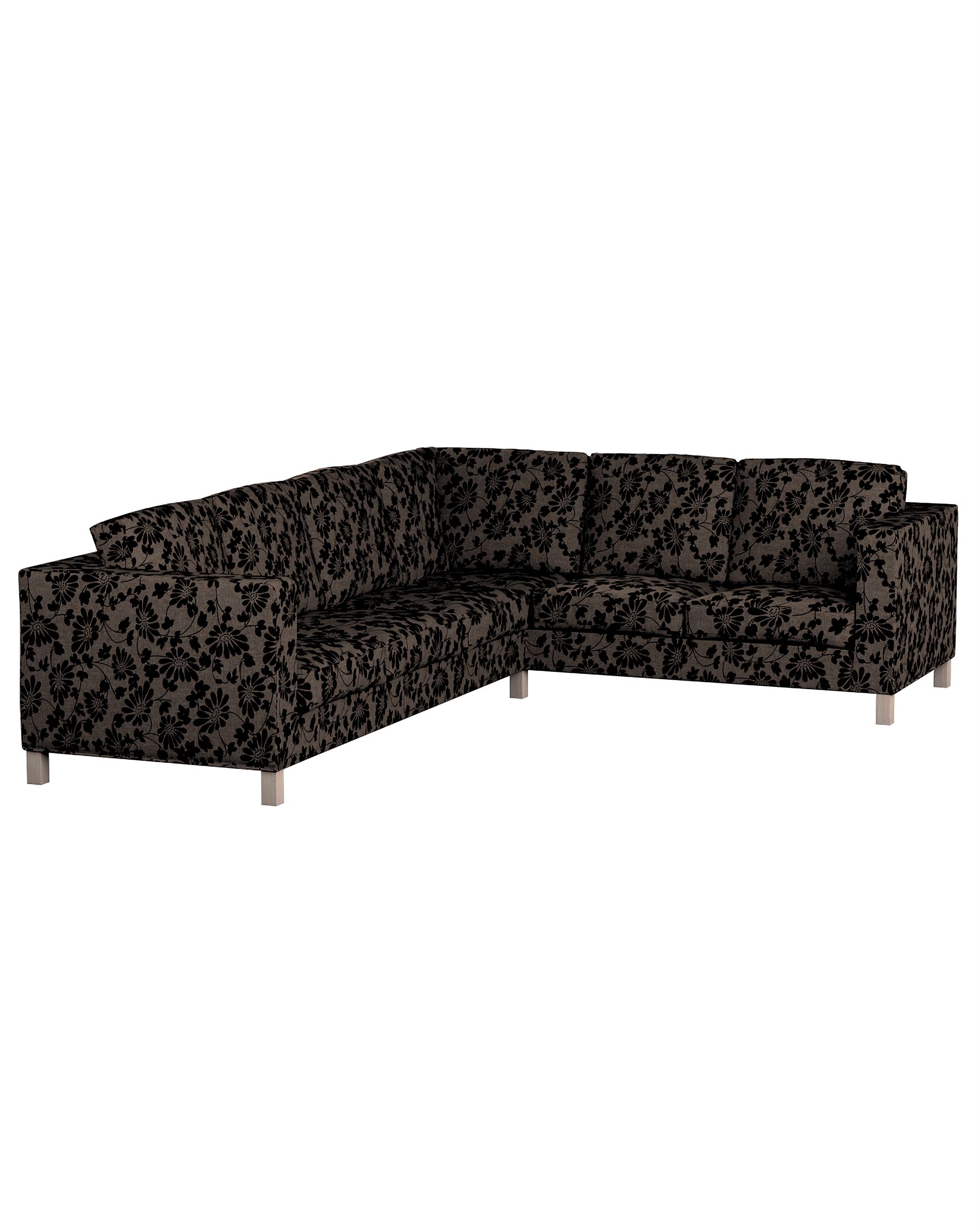 Bezug für Karlanda Sofa Ecke links Farbe braun Stoff strukturiert, gemustert