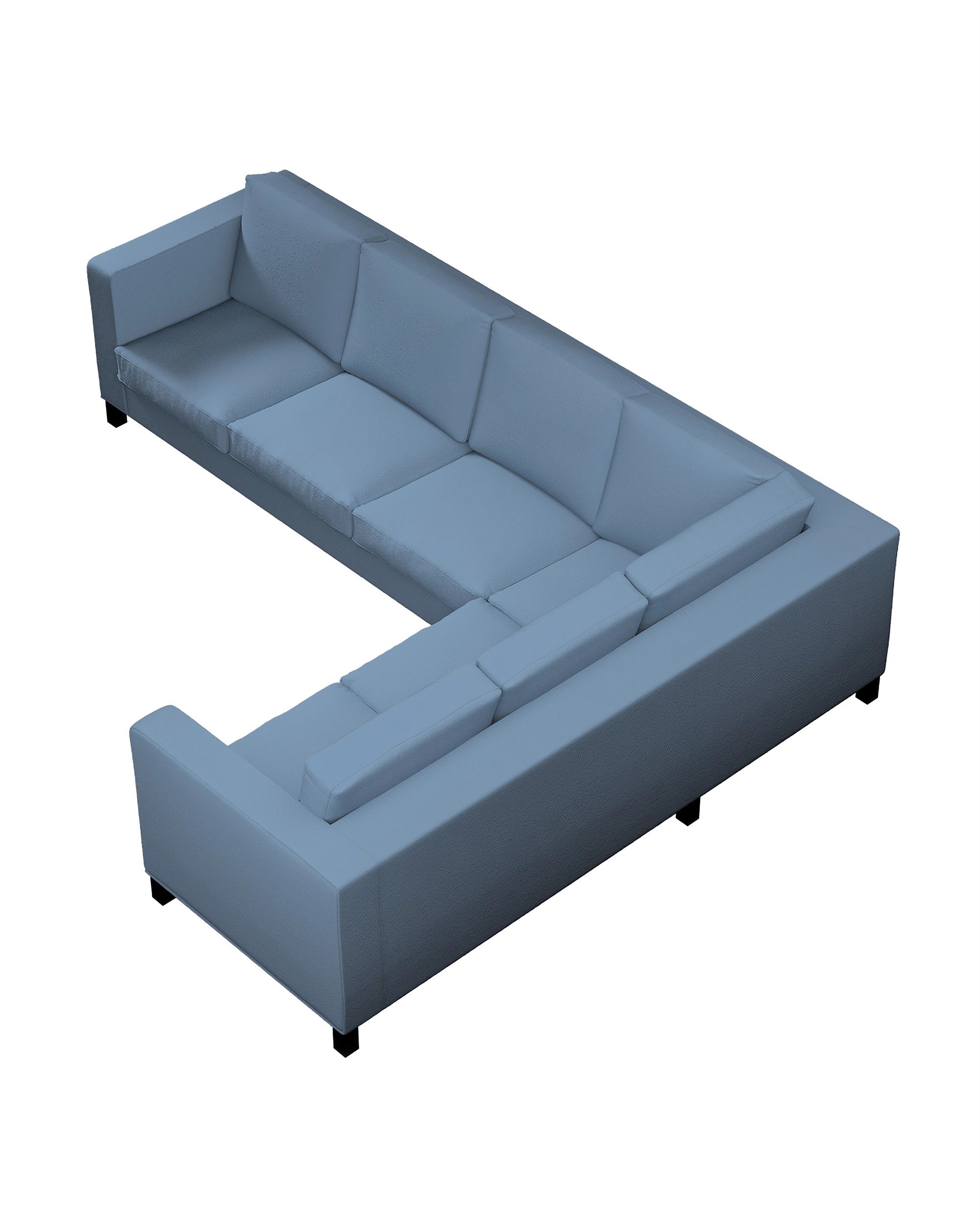 Bezug für Karlanda Sofa Ecke links Farbe blau Stoff strukturiert (hover)