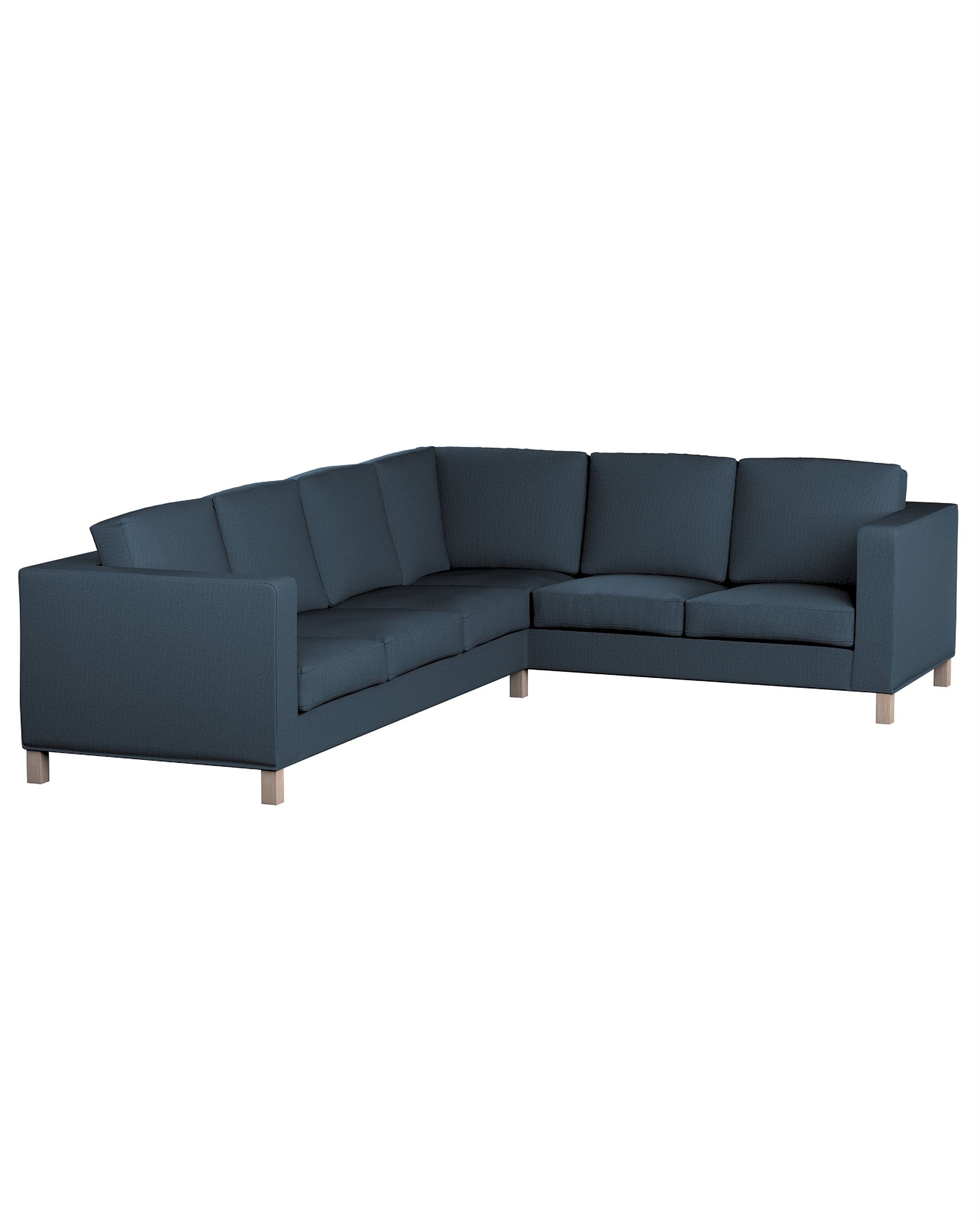 Bezug für Karlanda Sofa Ecke links Farbe blau Stoff strukturiert