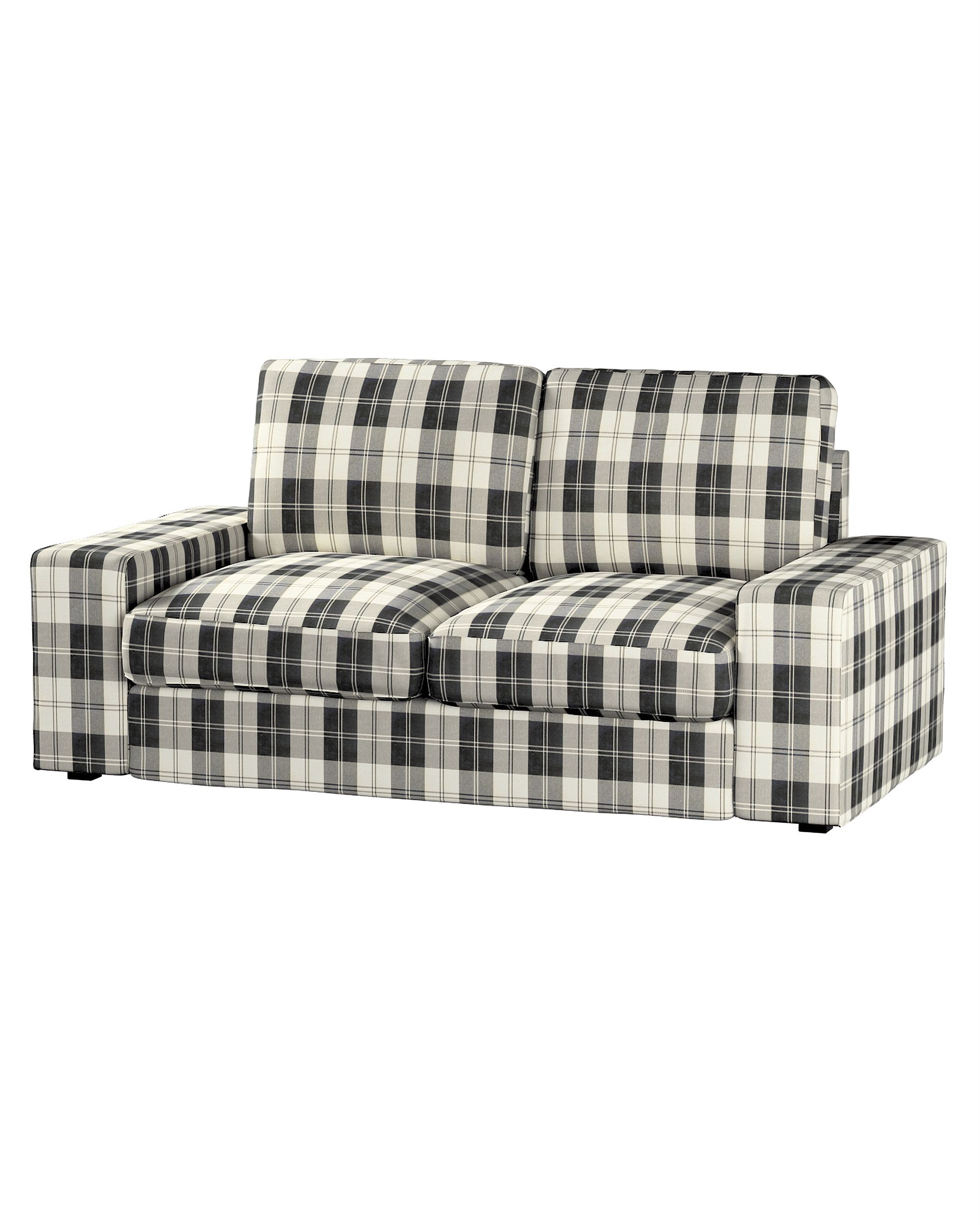 Bezug für Kivik 2-Sitzer Sofa Farbe schwarz Stoff strukturiert, gemustert