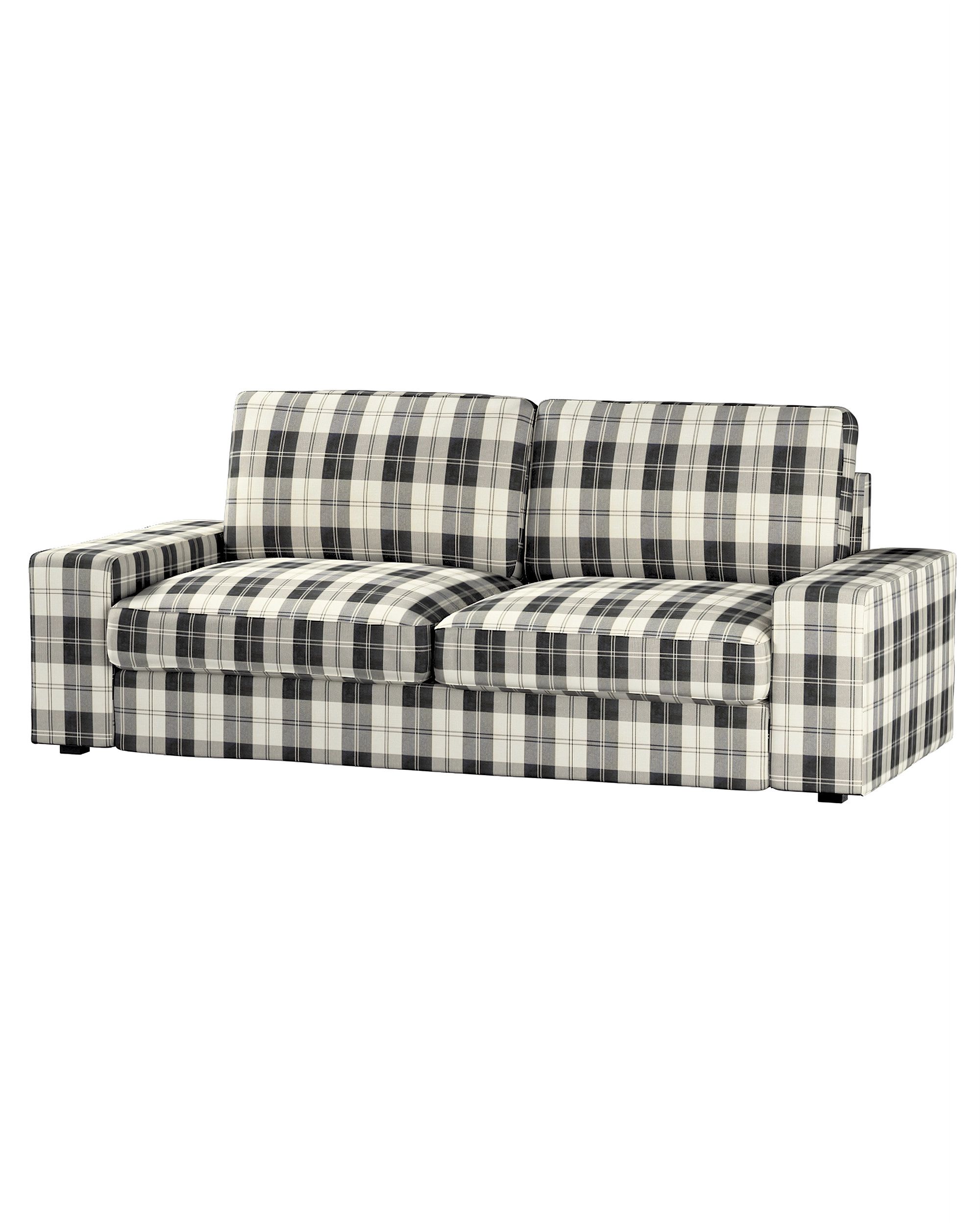 Bezug für Kivik 3-Sitzer Sofa Farbe schwarz Stoff strukturiert, gemustert