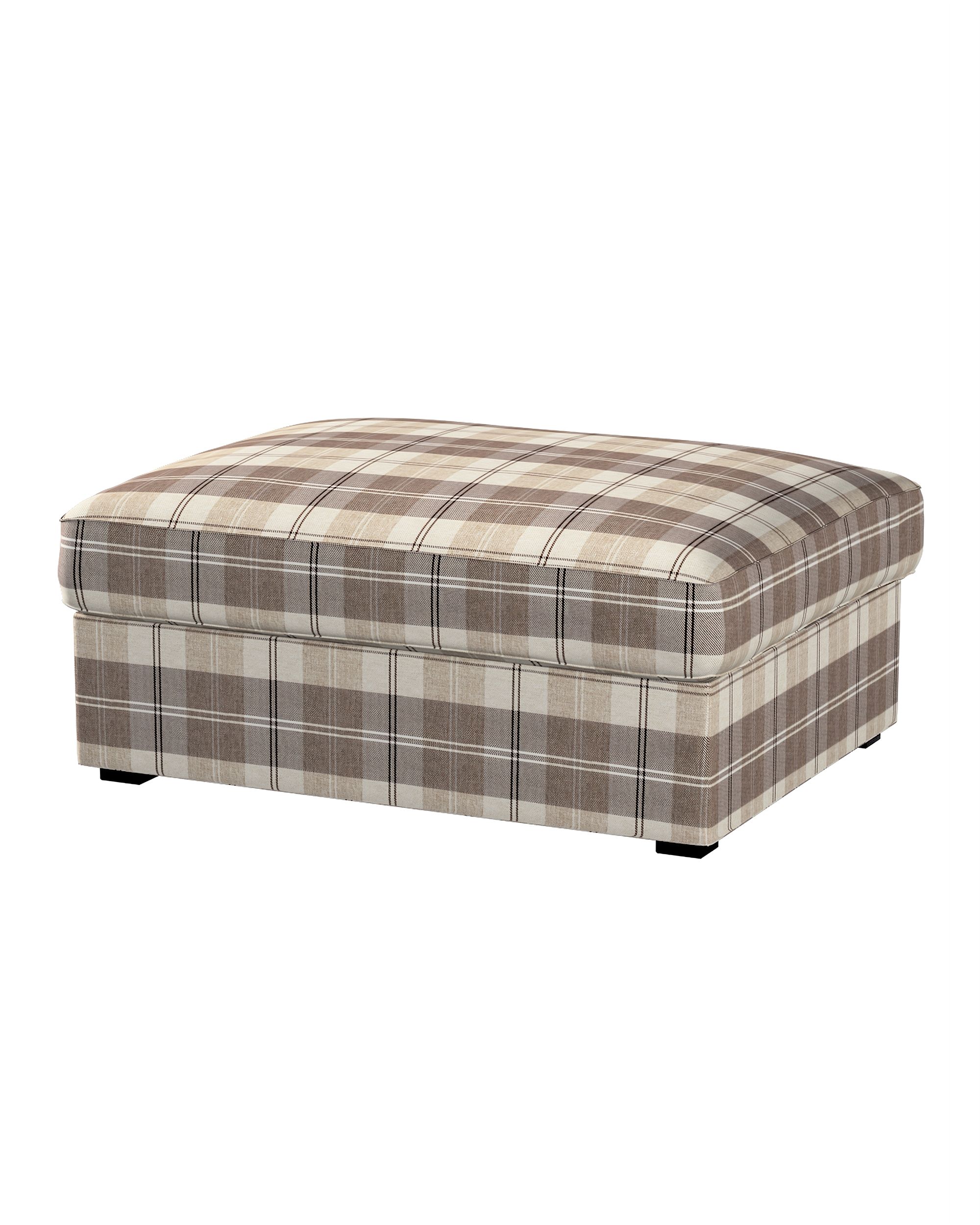 Bezug für Kivik Hocker Farbe beige Stoff strukturiert, gemustert