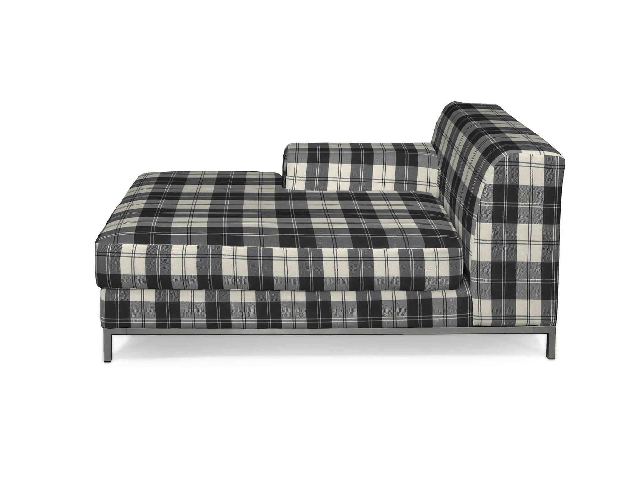 Bezug für Kramfors Sofa Recamiere links Farbe schwarz Stoff strukturiert, gemustert