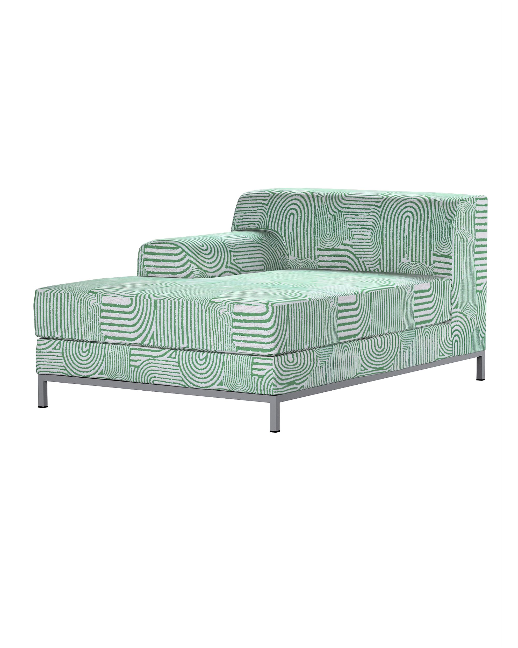 Bezug für Kramfors Sofa Recamiere links Farbe grün Stoff strukturiert, gemustert