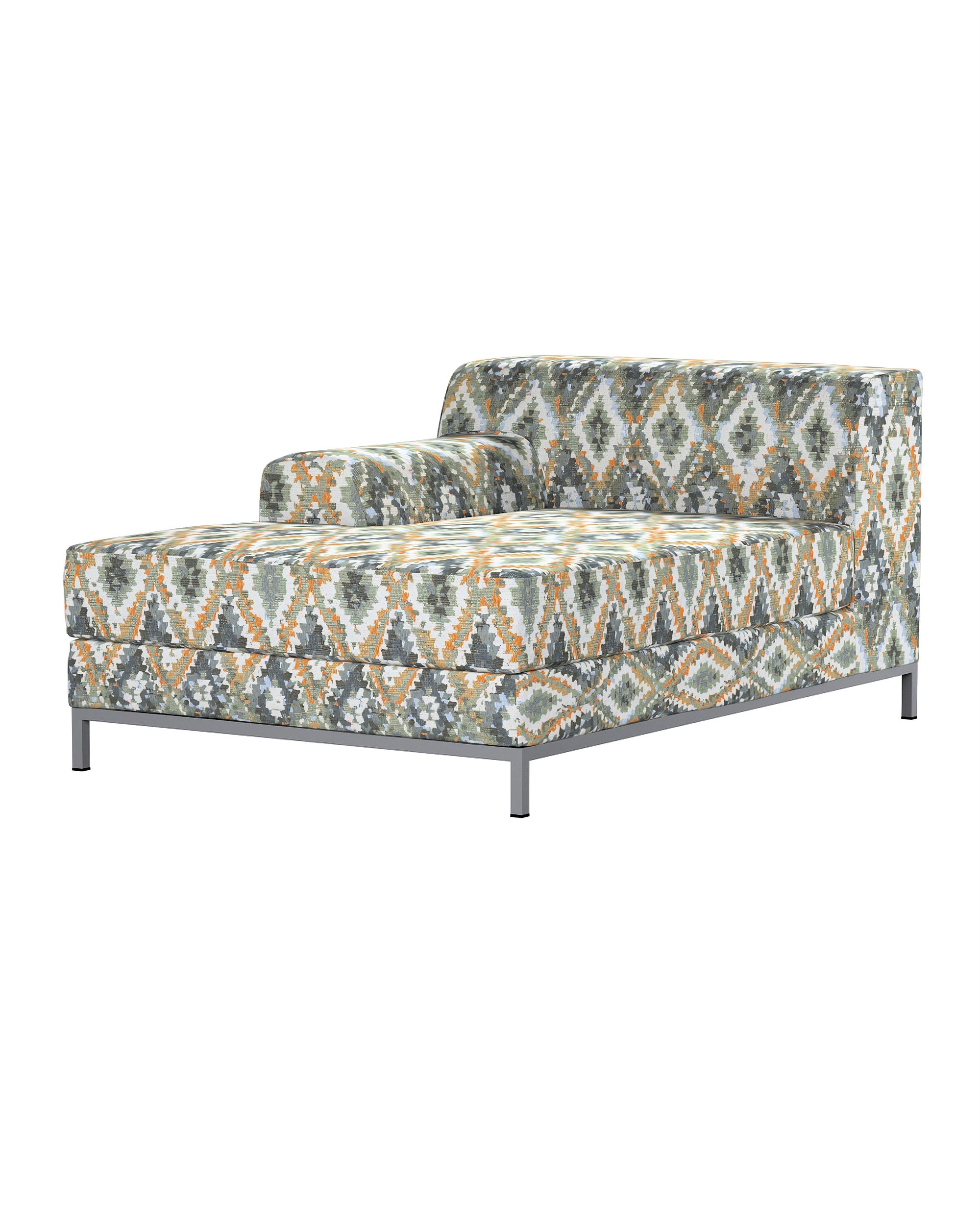 Bezug für Kramfors Sofa Recamiere links Farbe blau Stoff strukturiert, gemustert