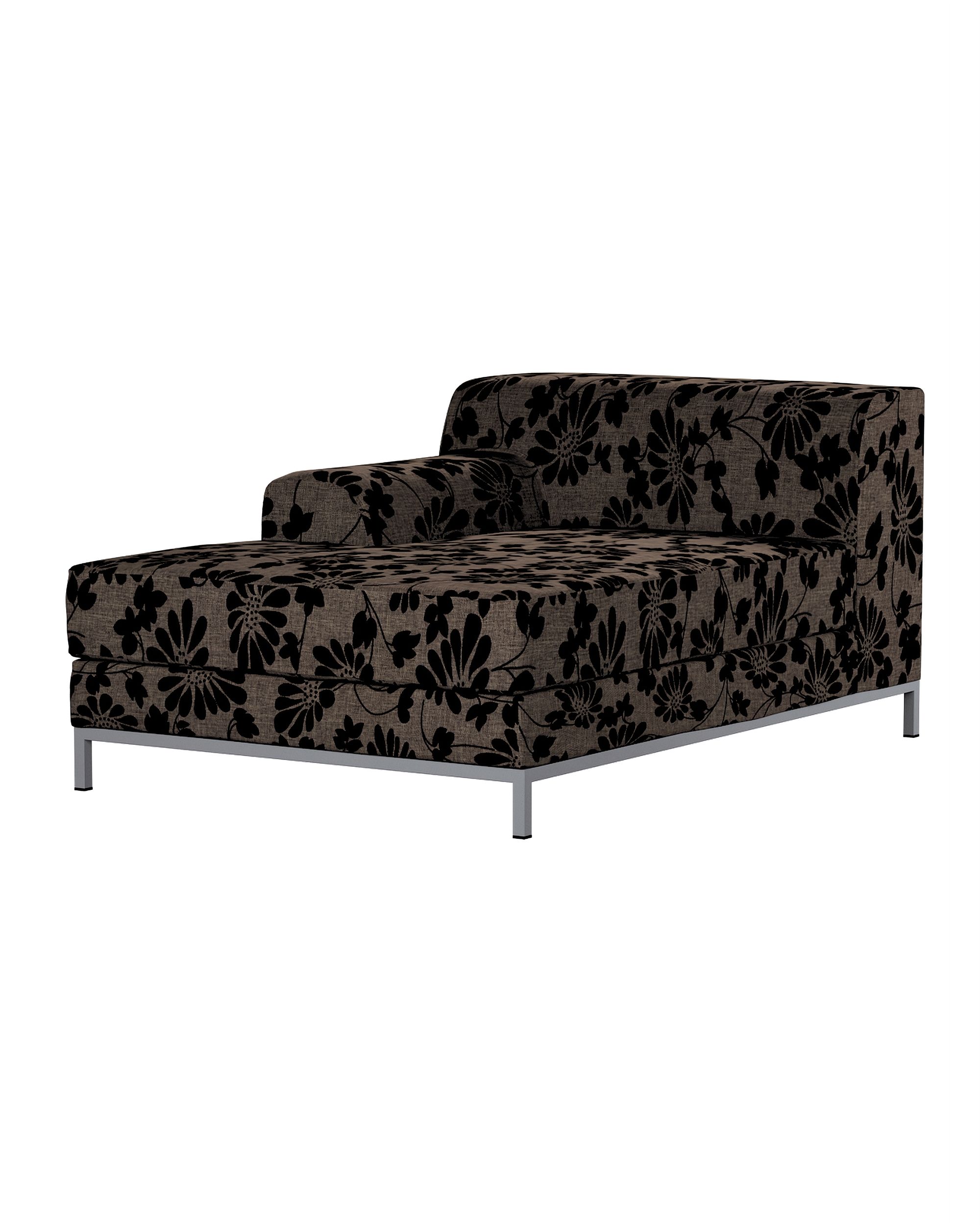 Bezug für Kramfors Sofa Recamiere links Farbe braun Stoff strukturiert, gemustert