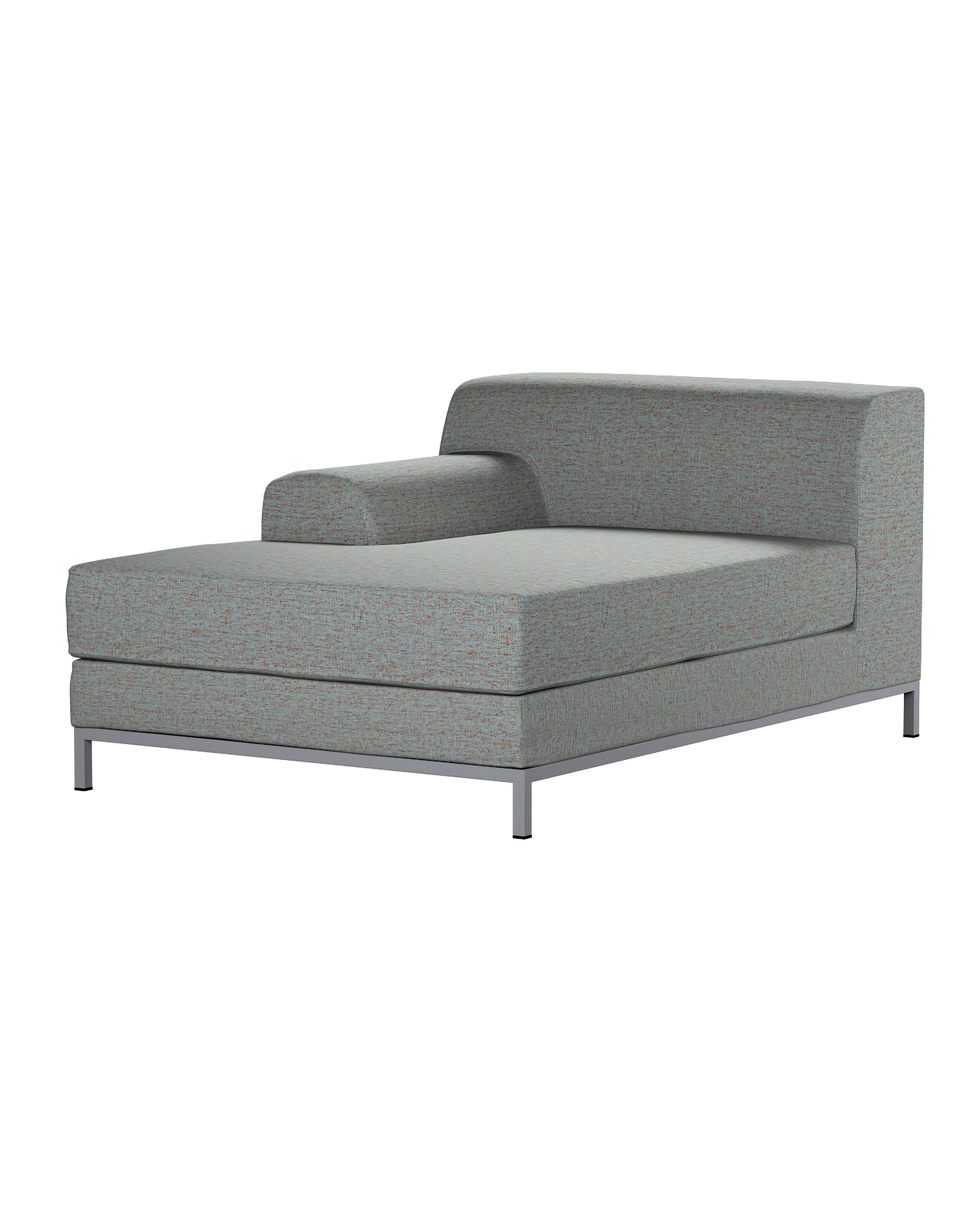 Bezug für Kramfors Sofa Recamiere links Farbe blau Stoff strukturiert