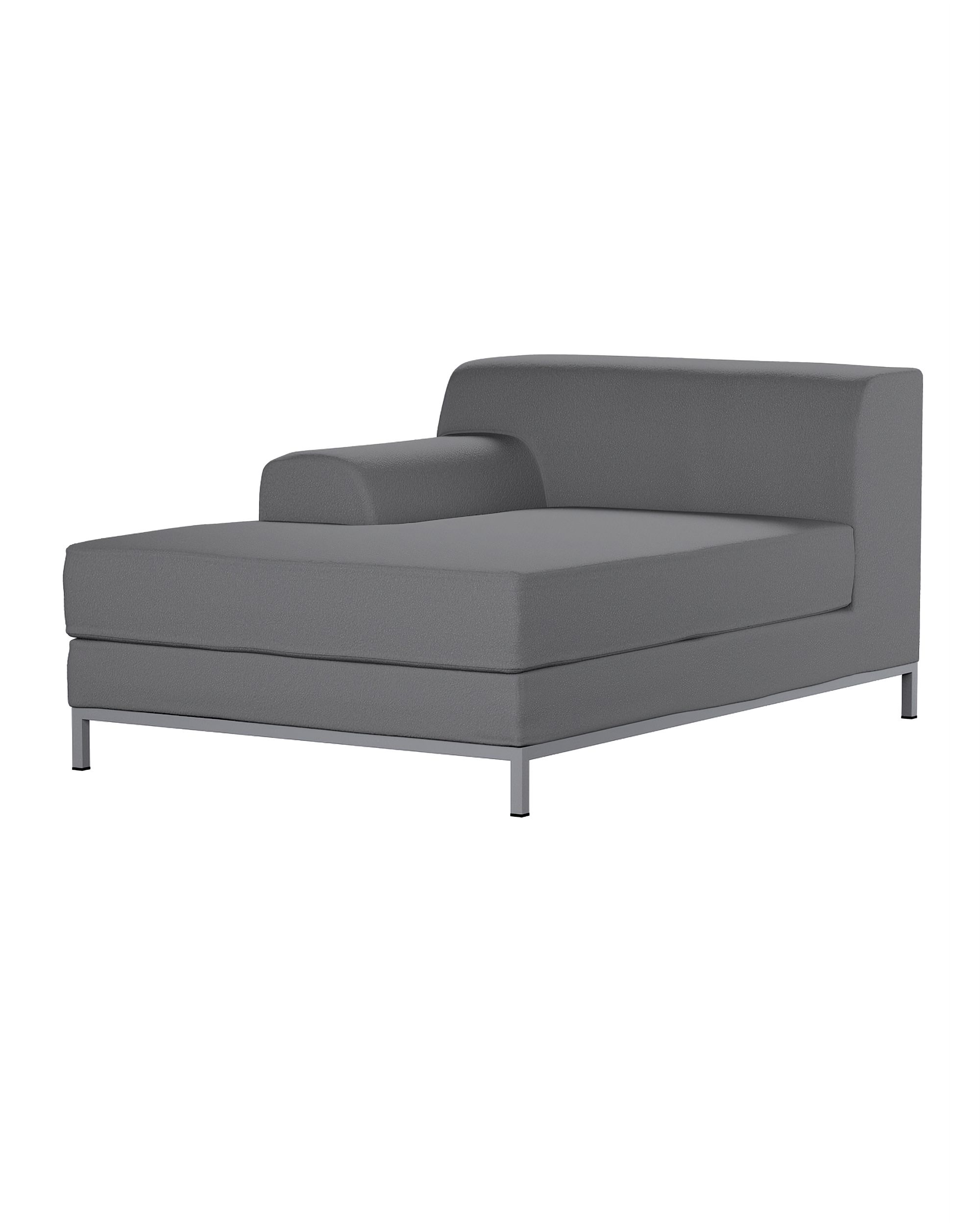 Bezug für Kramfors Sofa Recamiere links Farbe grau Stoff strukturiert