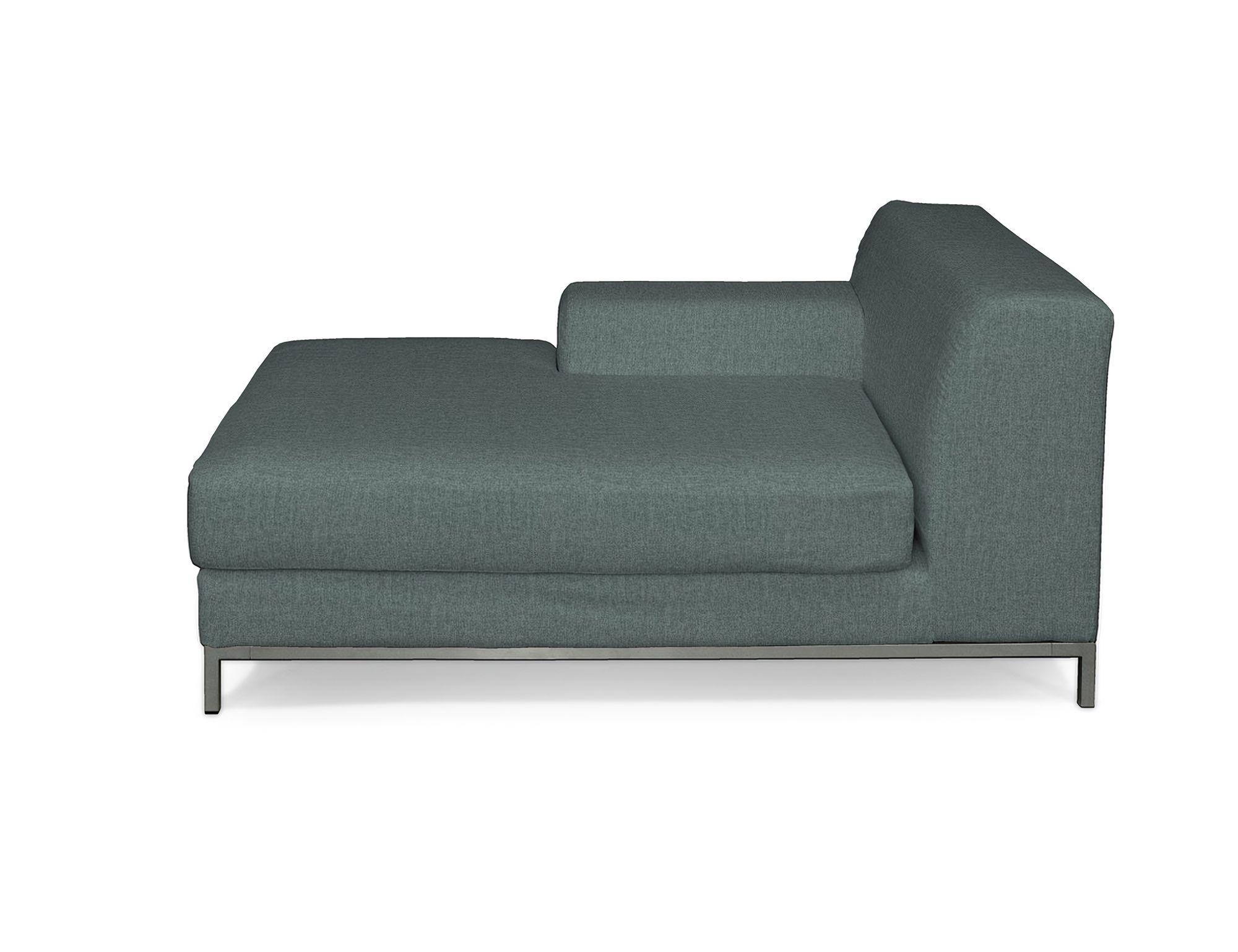 Bezug für Kramfors Sofa Recamiere links Farbe blau Stoff strukturiert