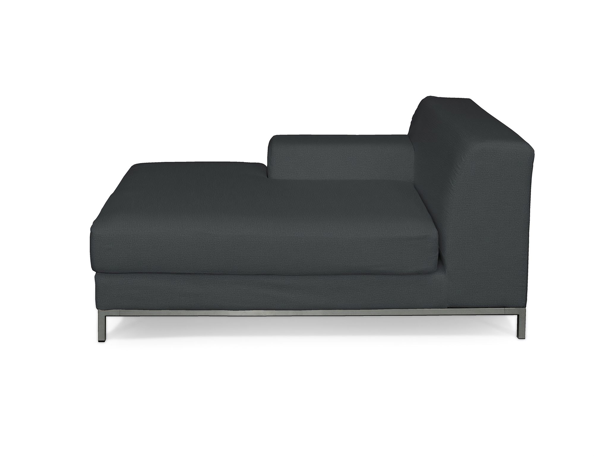Bezug für Kramfors Sofa Recamiere links Farbe grau Stoff samt