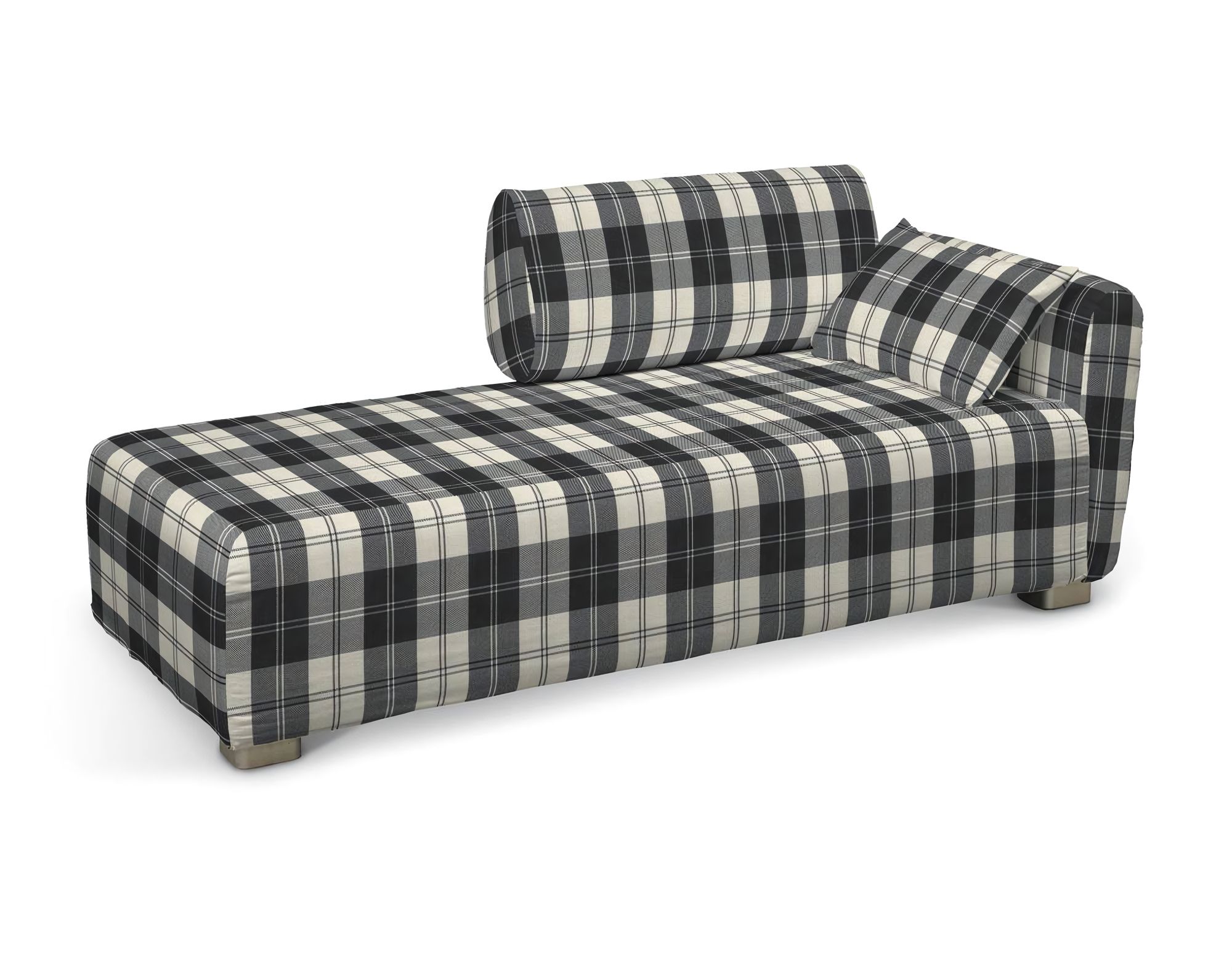 Bezug für Mysinge Recamiere Sofa Farbe schwarz Stoff strukturiert, gemustert