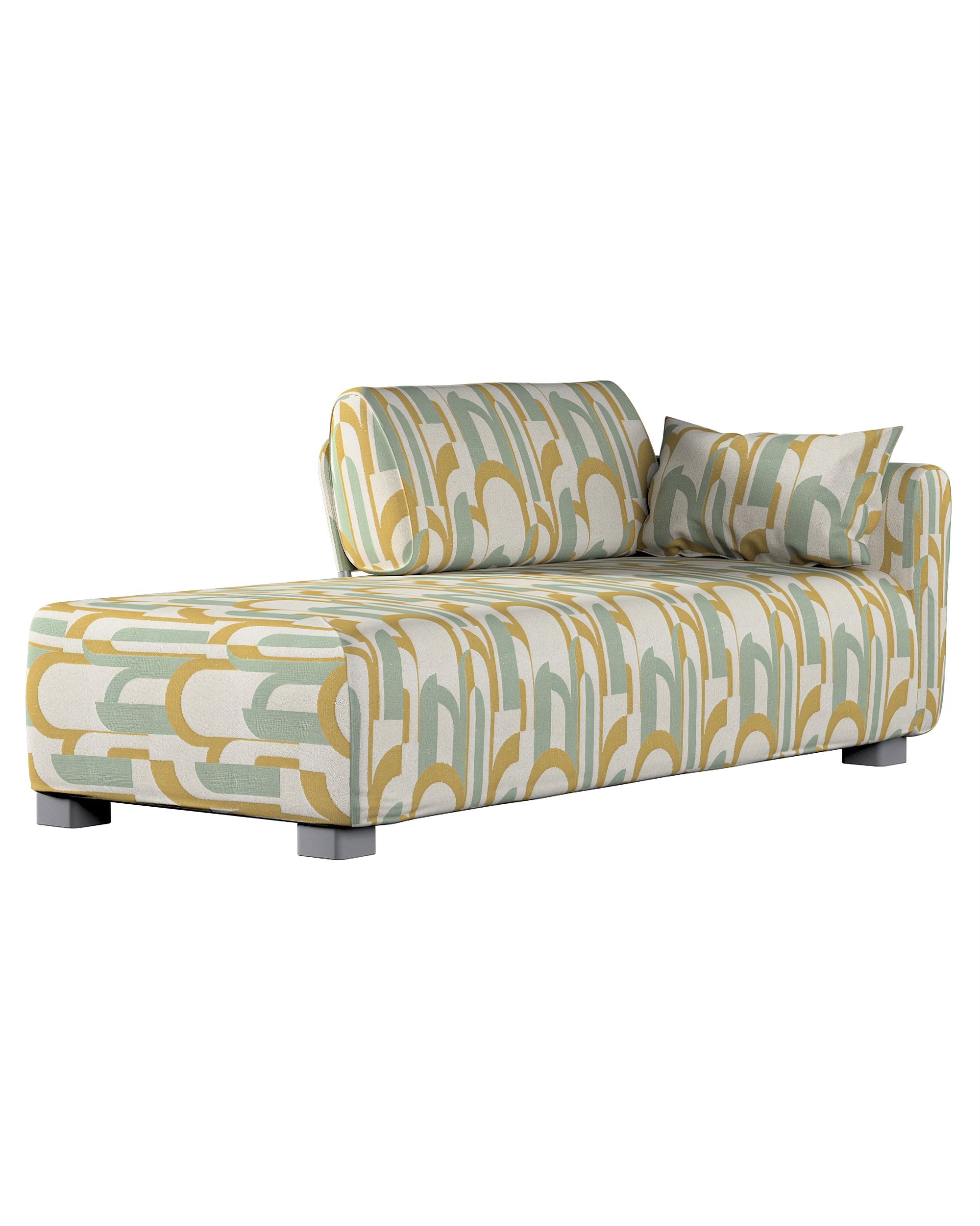 Bezug für Mysinge Recamiere Sofa Farbe grün Stoff strukturiert, gemustert