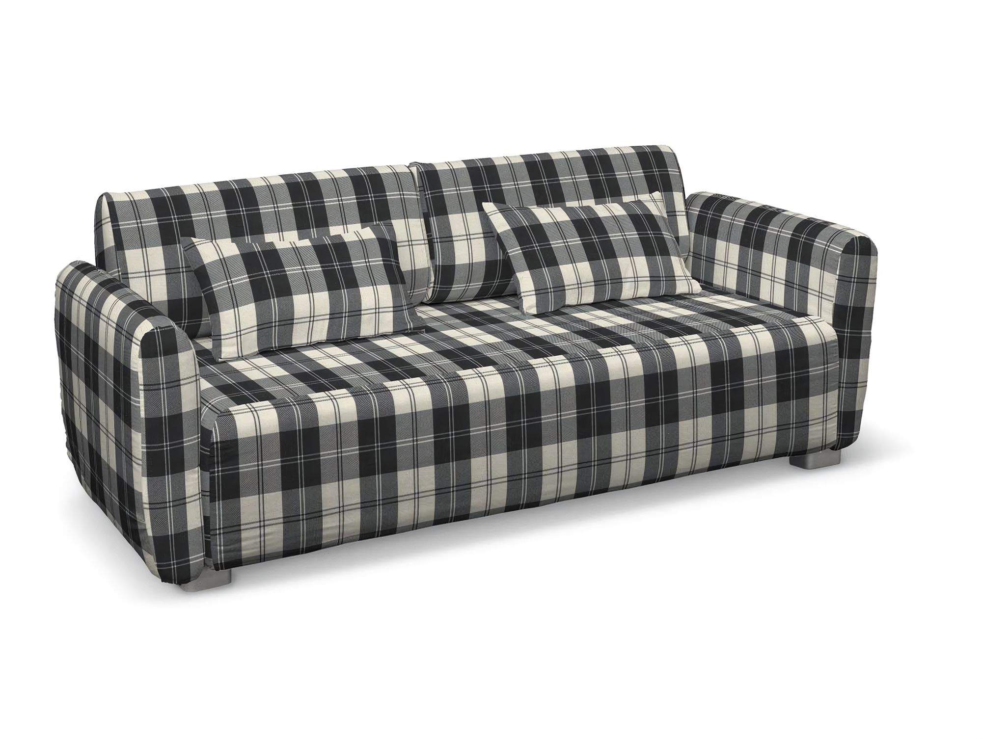 Bezug für Mysinge 2-Sitzer Sofa Farbe schwarz Stoff strukturiert, gemustert