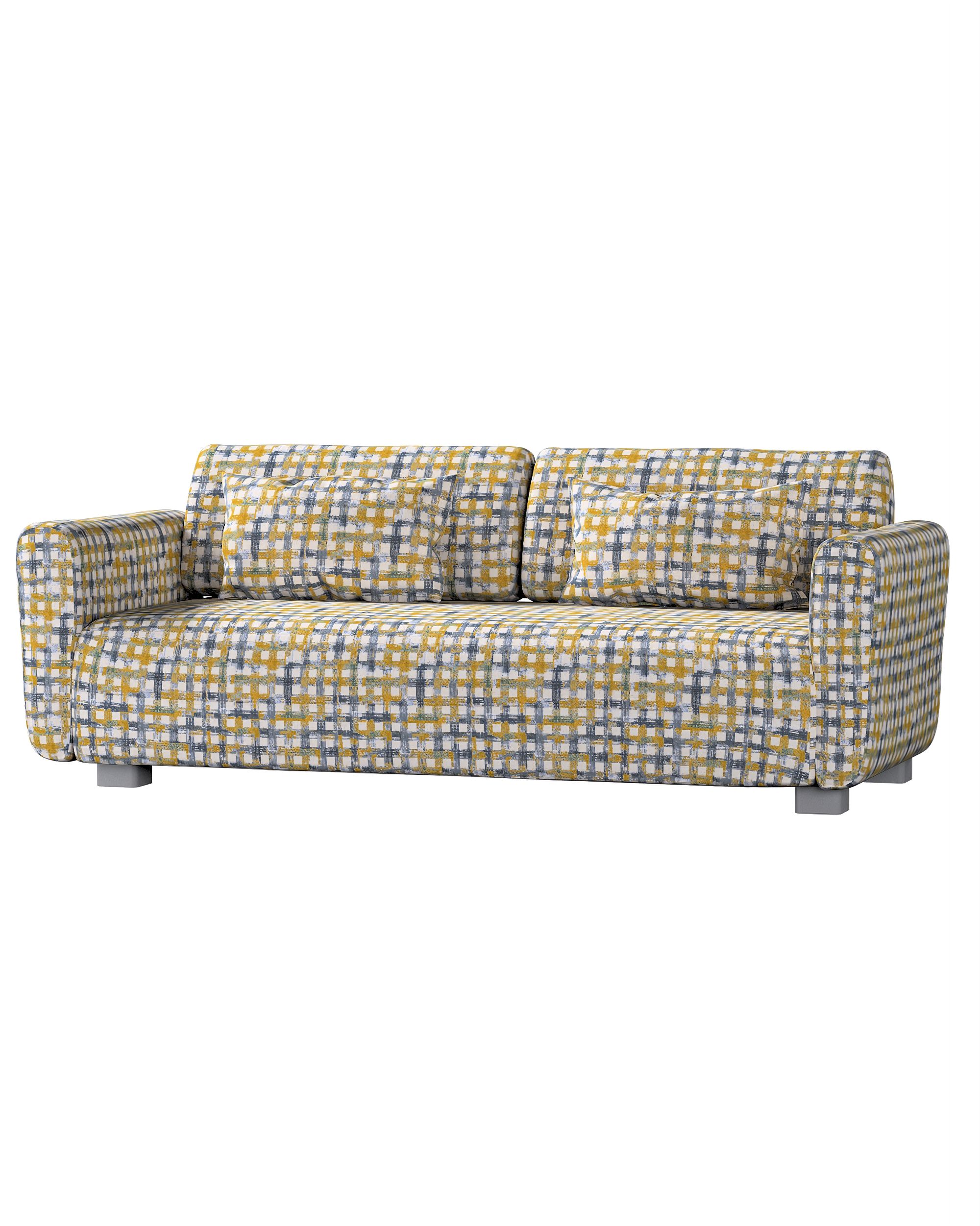 Bezug für Mysinge 2-Sitzer Sofa Farbe blau Stoff strukturiert, gemustert