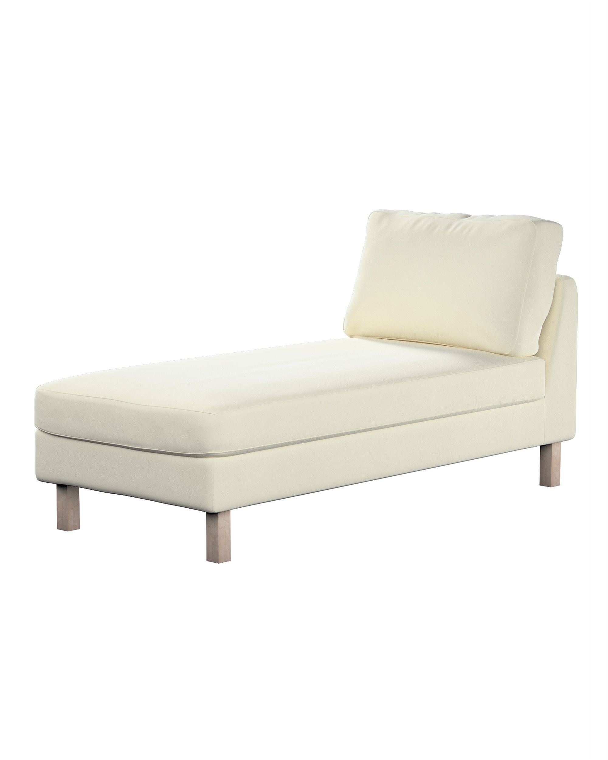 Bezug für Karlstad Recamiere ohne Armlehne kurz Farbe creme Stoff glänzend, samt