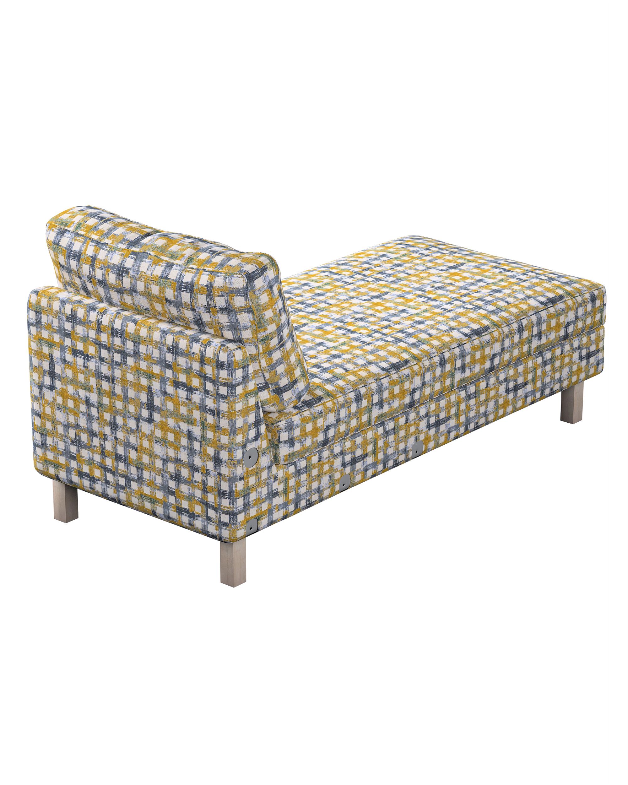 Bezug für Karlstad Recamiere Zustellsofa, kurz Farbe blau Stoff strukturiert, gemustert (hover)
