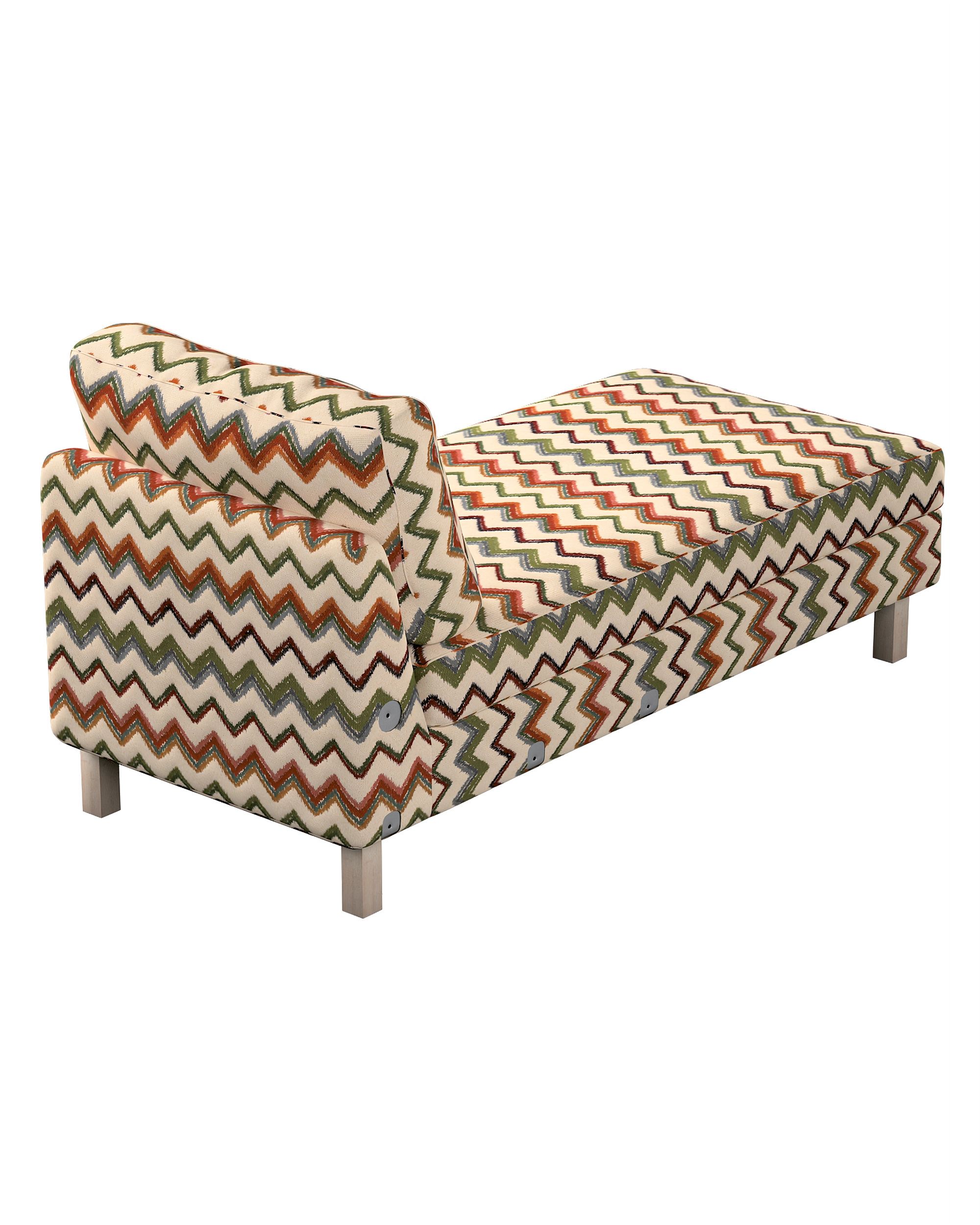 Bezug für Karlstad Recamiere Zustellsofa, kurz Farbe bunt Stoff strukturiert, gemustert (hover)