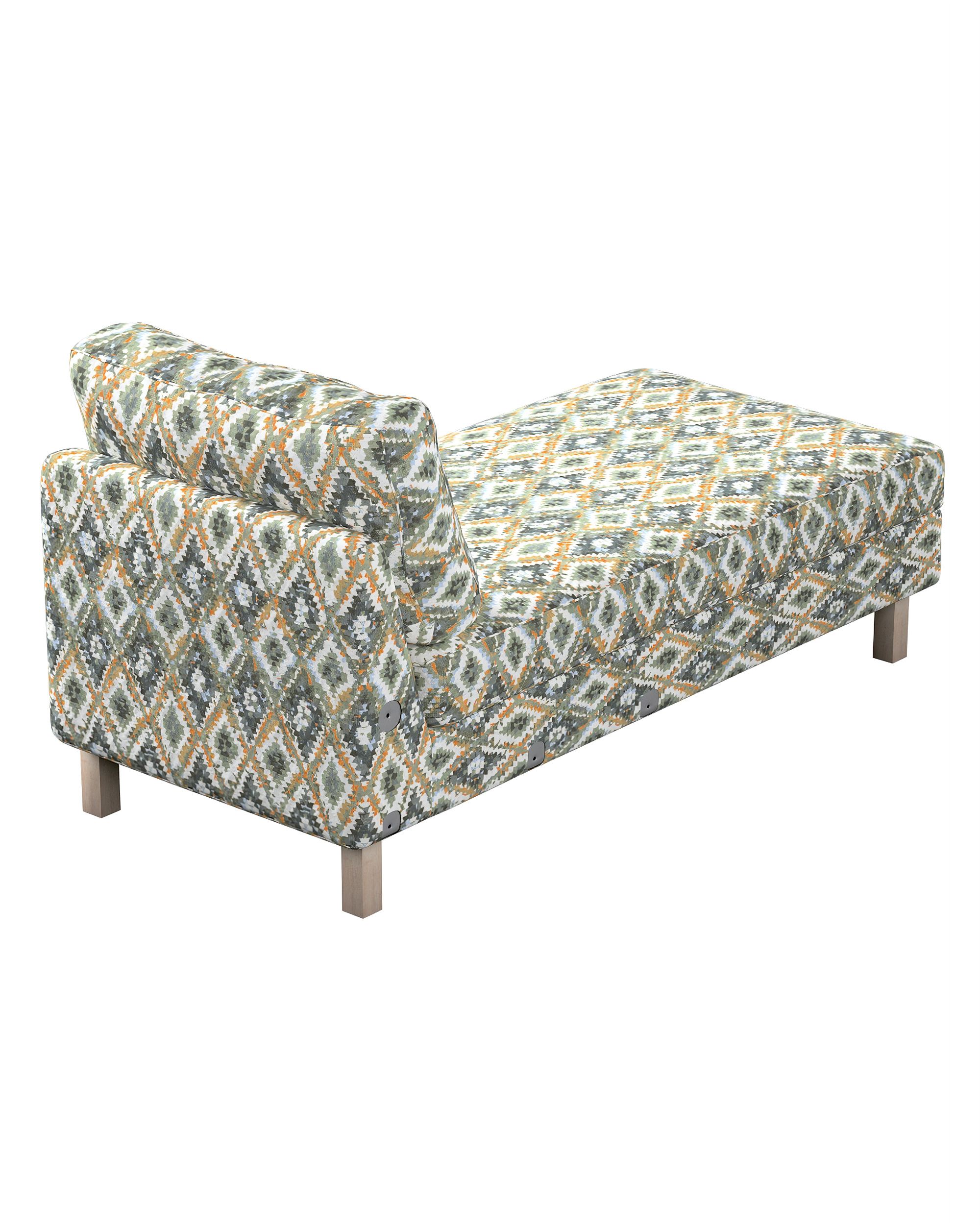 Bezug für Karlstad Recamiere Zustellsofa, kurz Farbe blau Stoff strukturiert, gemustert (hover)
