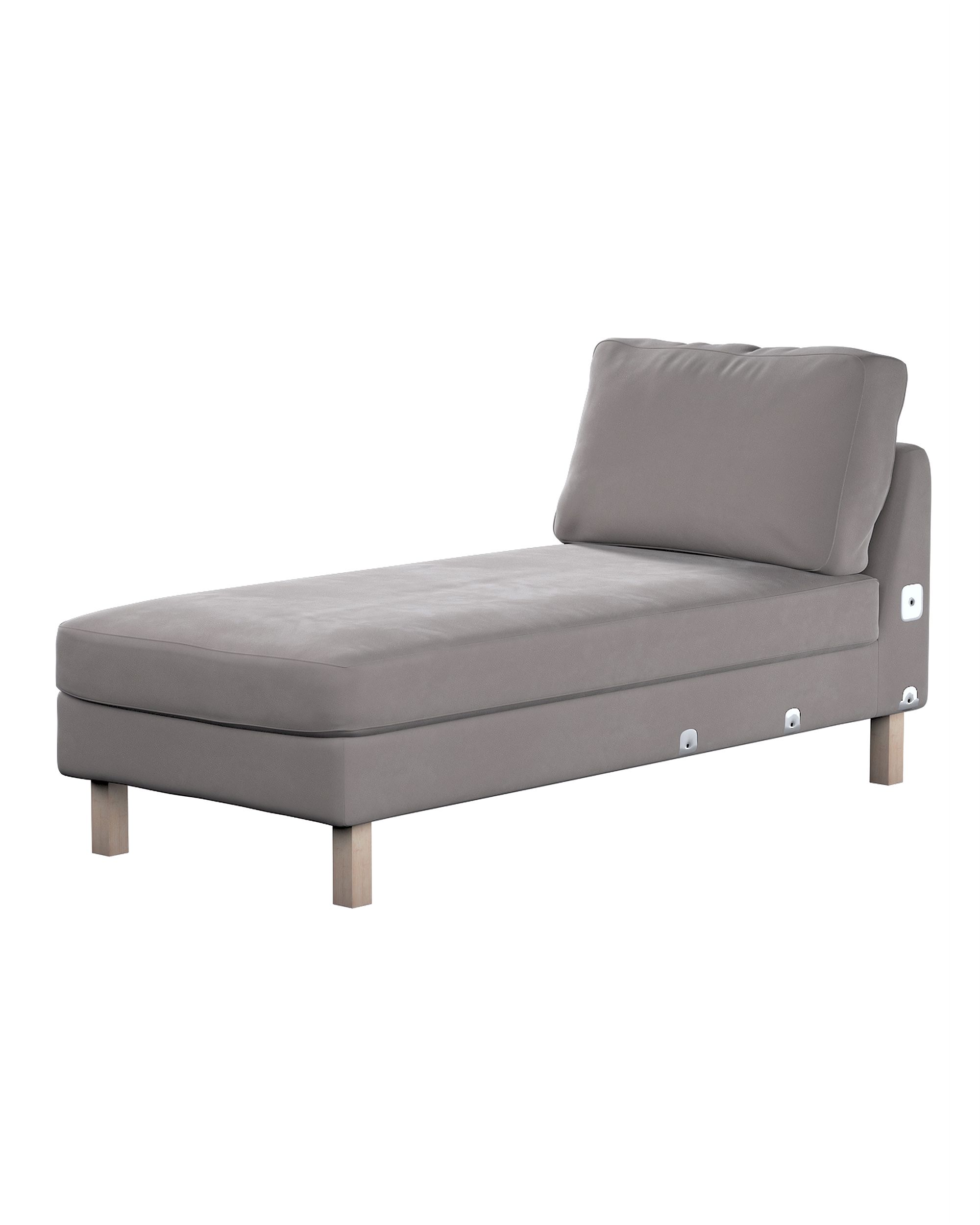 Bezug für Karlstad Recamiere Zustellsofa, kurz Farbe grau Stoff glänzend, samt