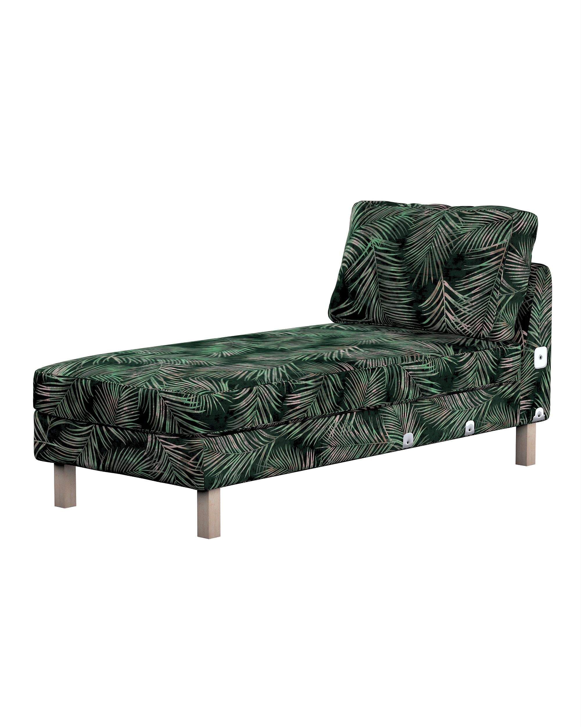 Bezug für Karlstad Recamiere Zustellsofa, kurz Farbe grün Stoff samt, gemustert