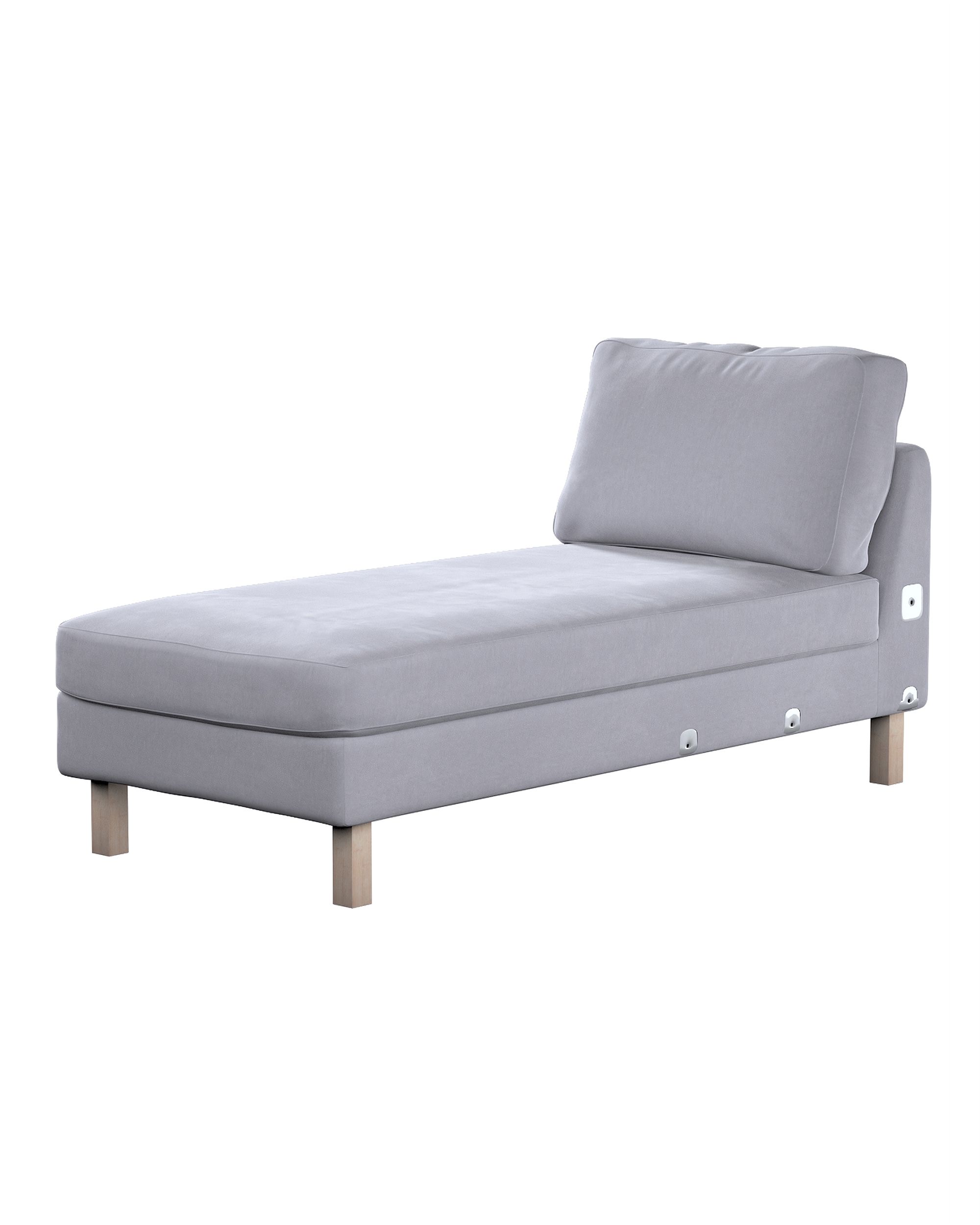 Bezug für Karlstad Recamiere Zustellsofa, kurz Farbe grau Stoff glänzend, samt