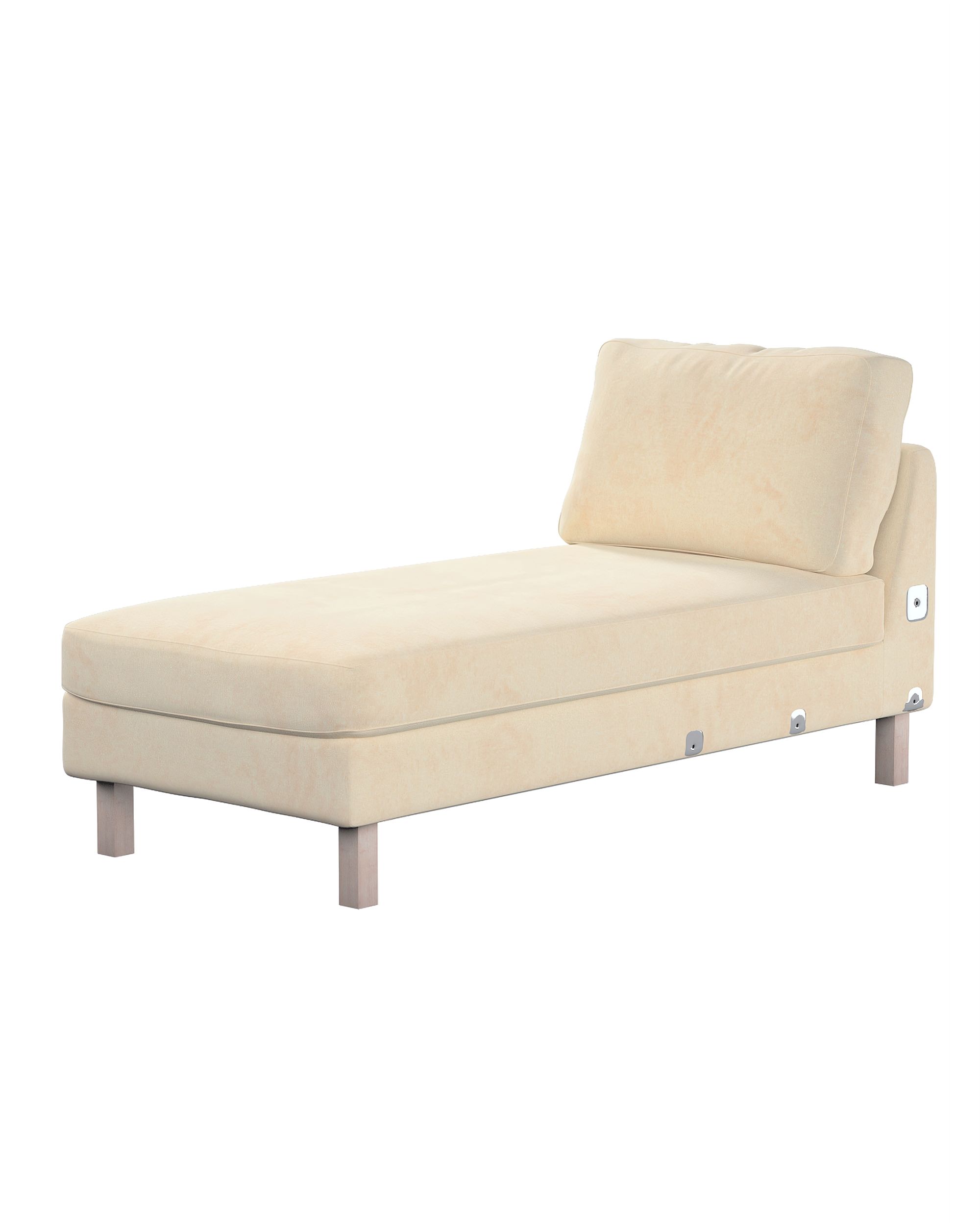 Bezug für Karlstad Recamiere Zustellsofa, kurz Farbe ecru Stoff glänzend, samt