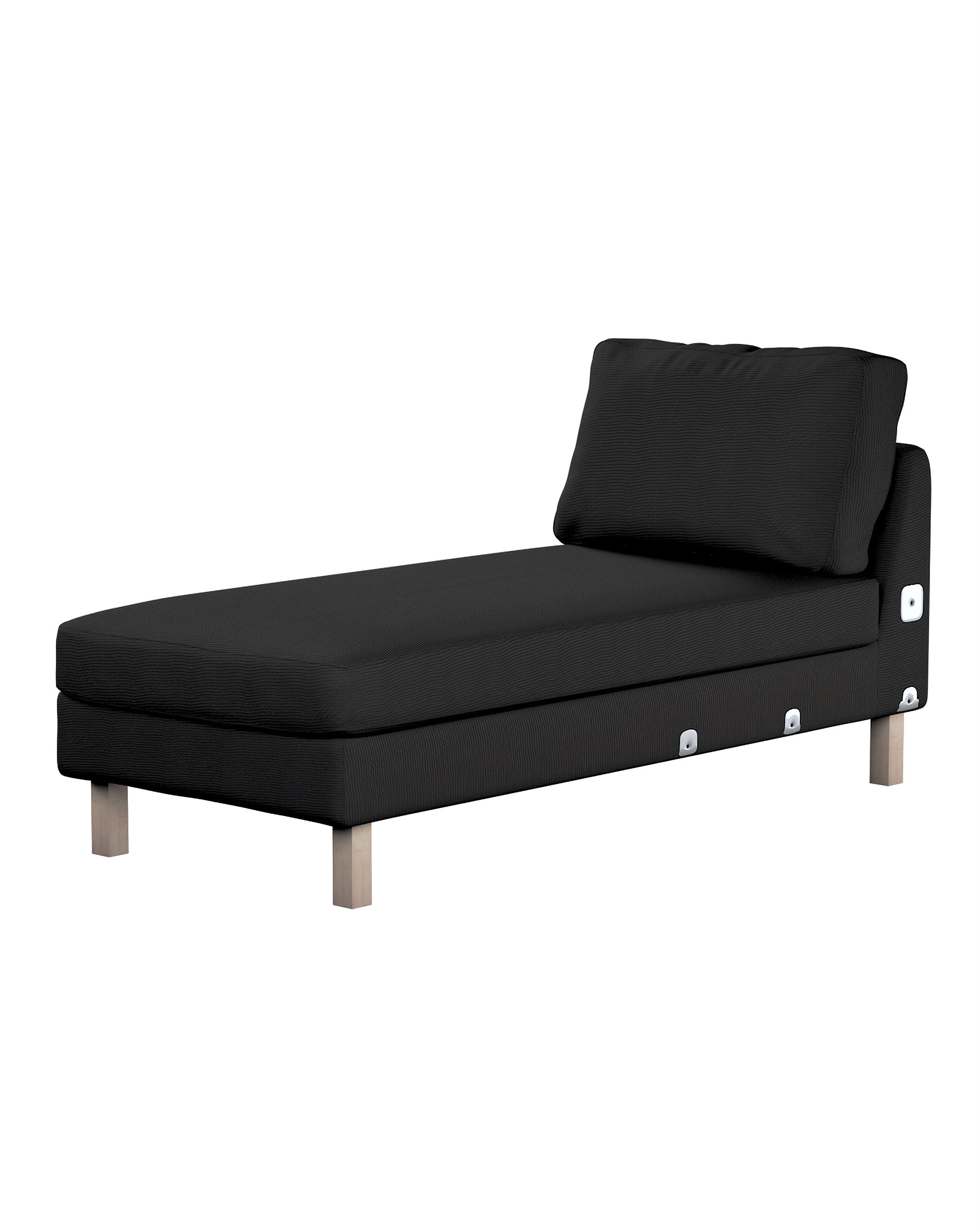 Bezug für Karlstad Recamiere Zustellsofa, kurz Farbe schwarz Stoff strukturiert