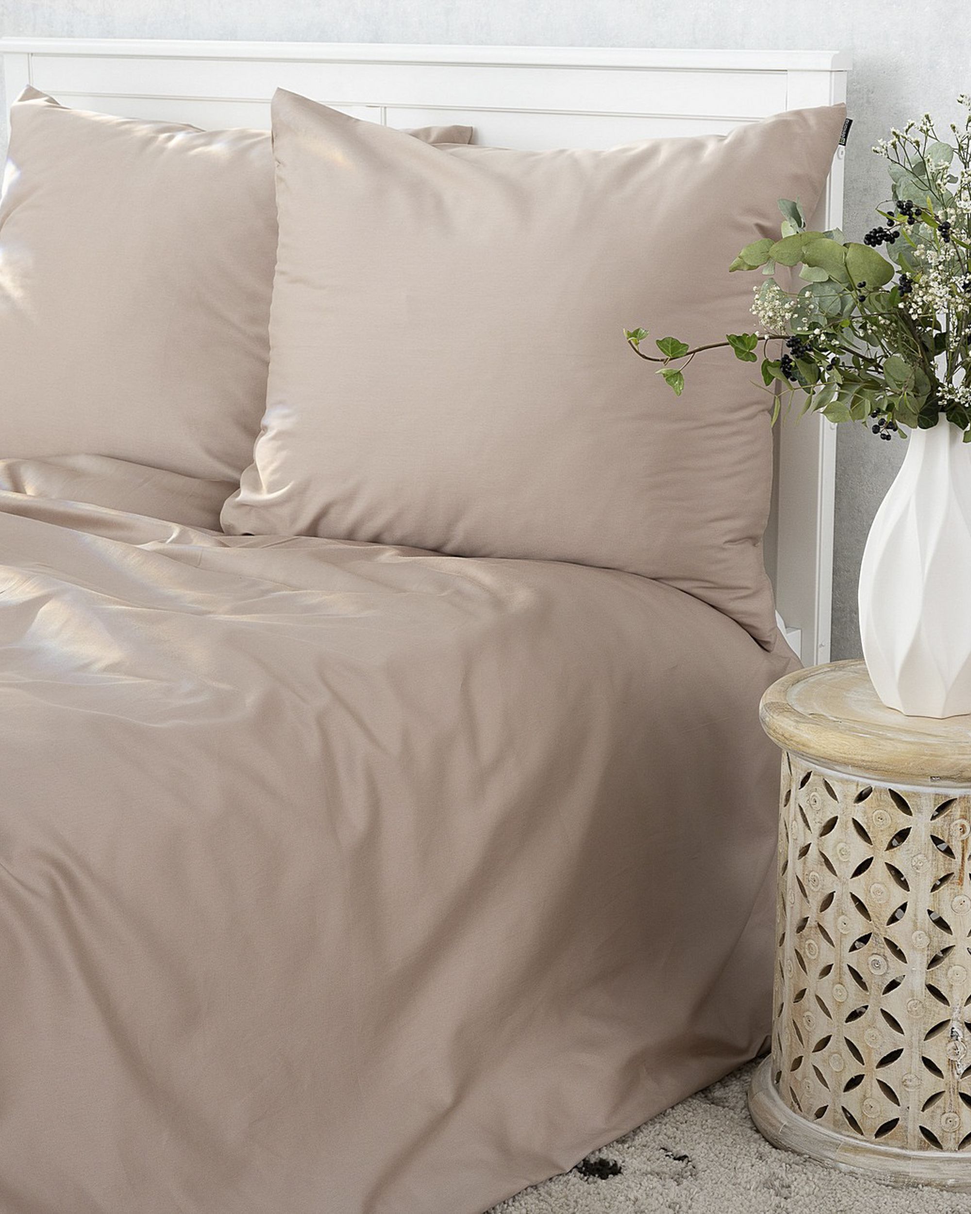Bettw&auml;scheset Baumwollsatin rose beige 200x220 cm